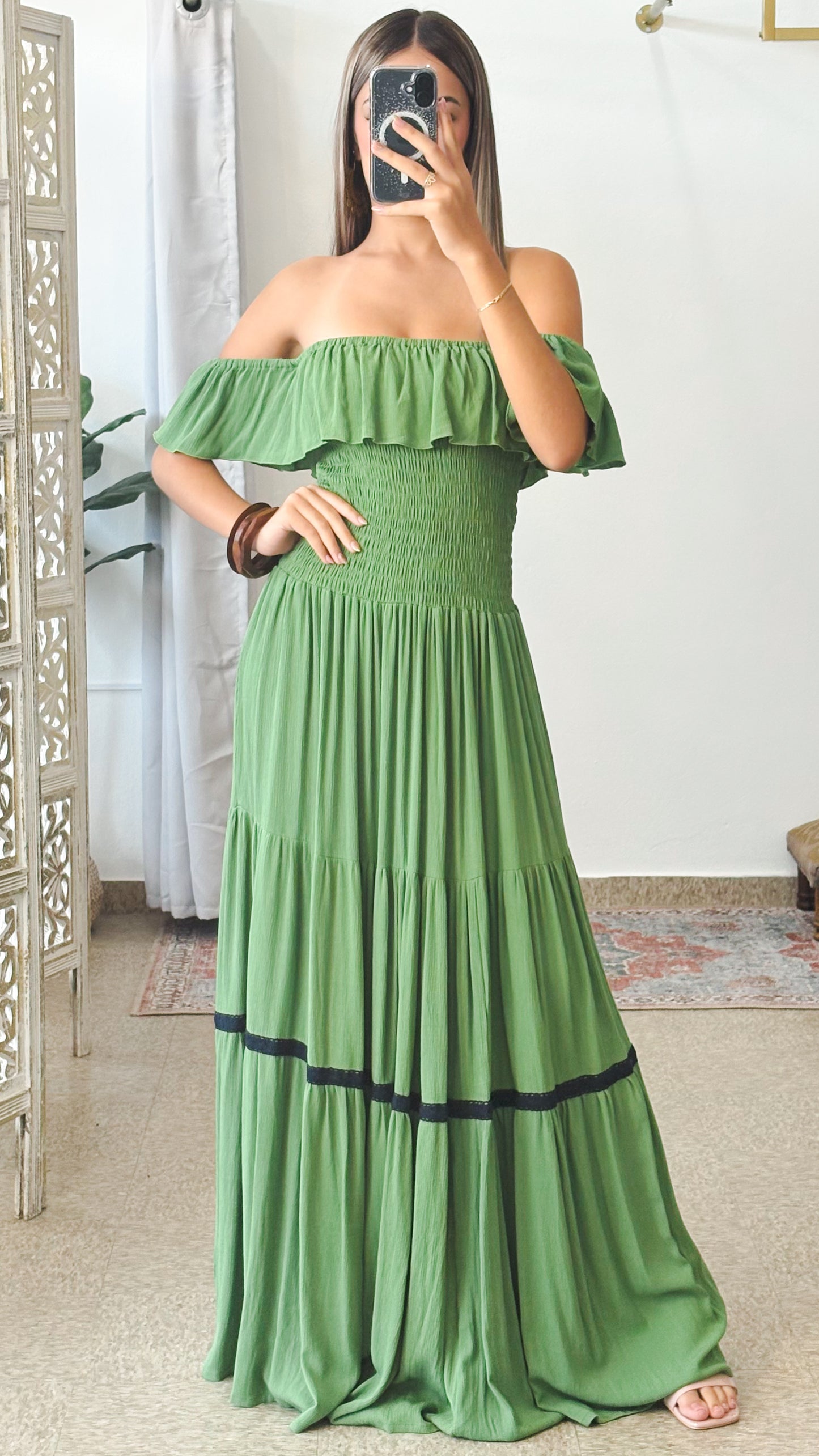 Moonray Maxi Dress-Green