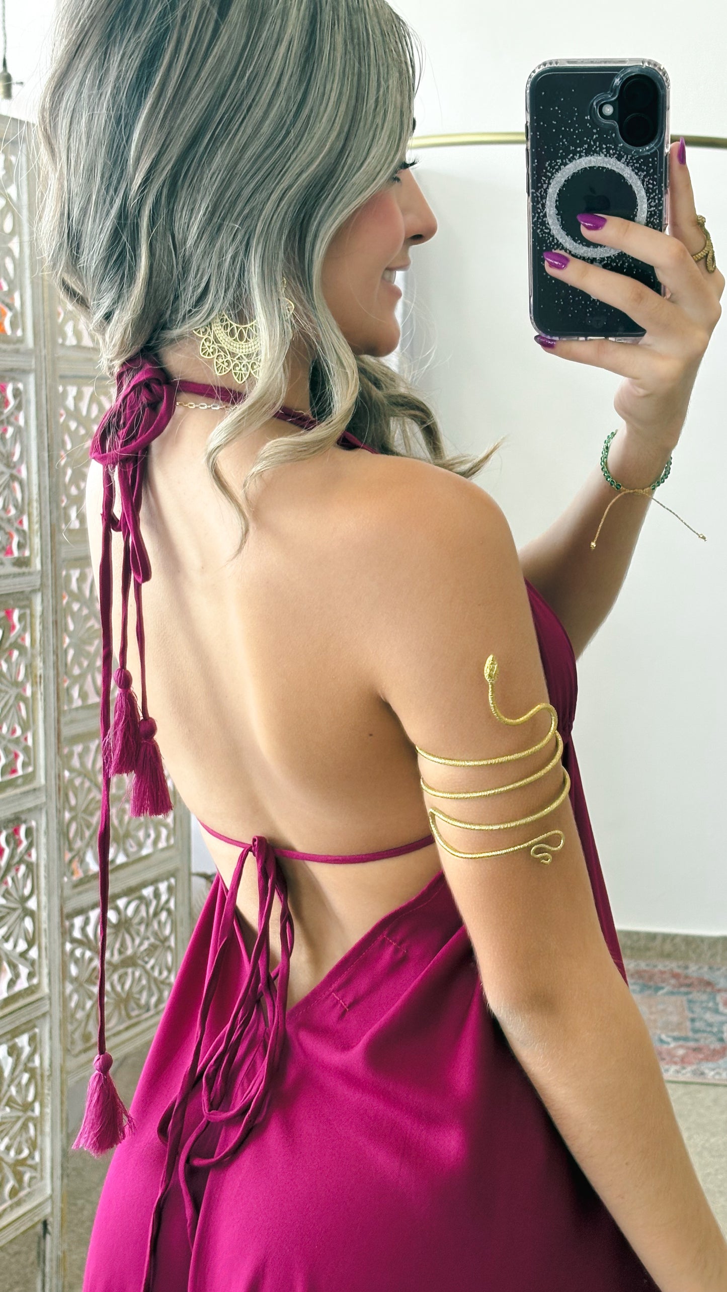 Bohemian Dress-Magenta