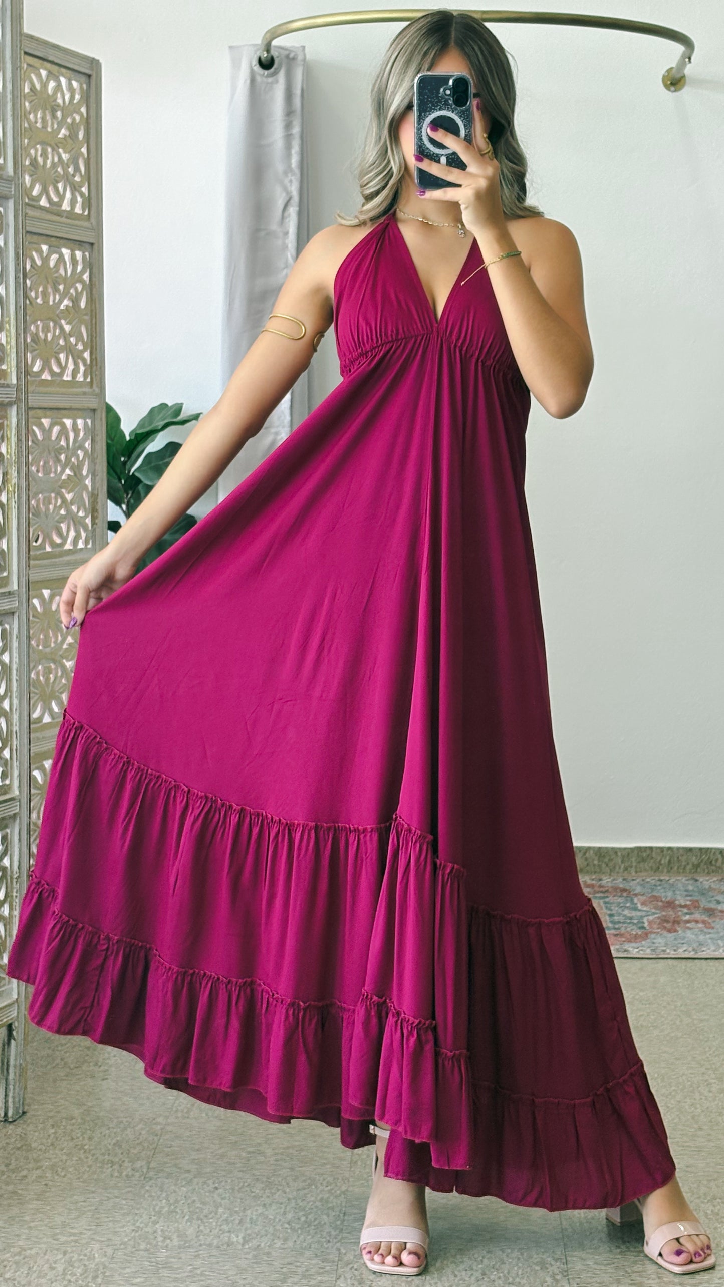 Bohemian Dress-Magenta