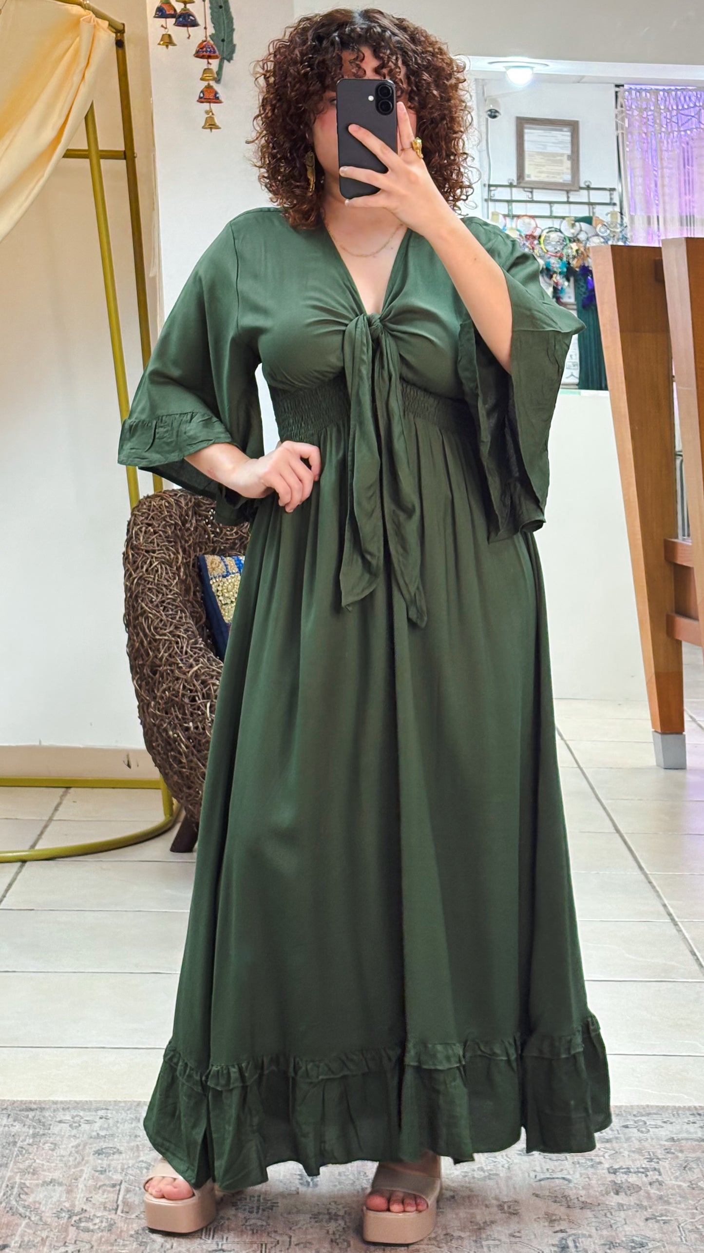 Nomad Maxi Dress-Olive
