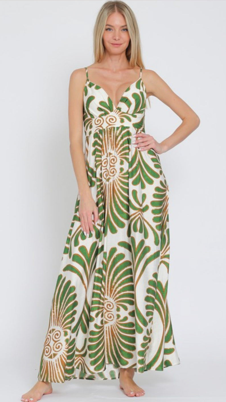 Lavina Maxi Dress-Green