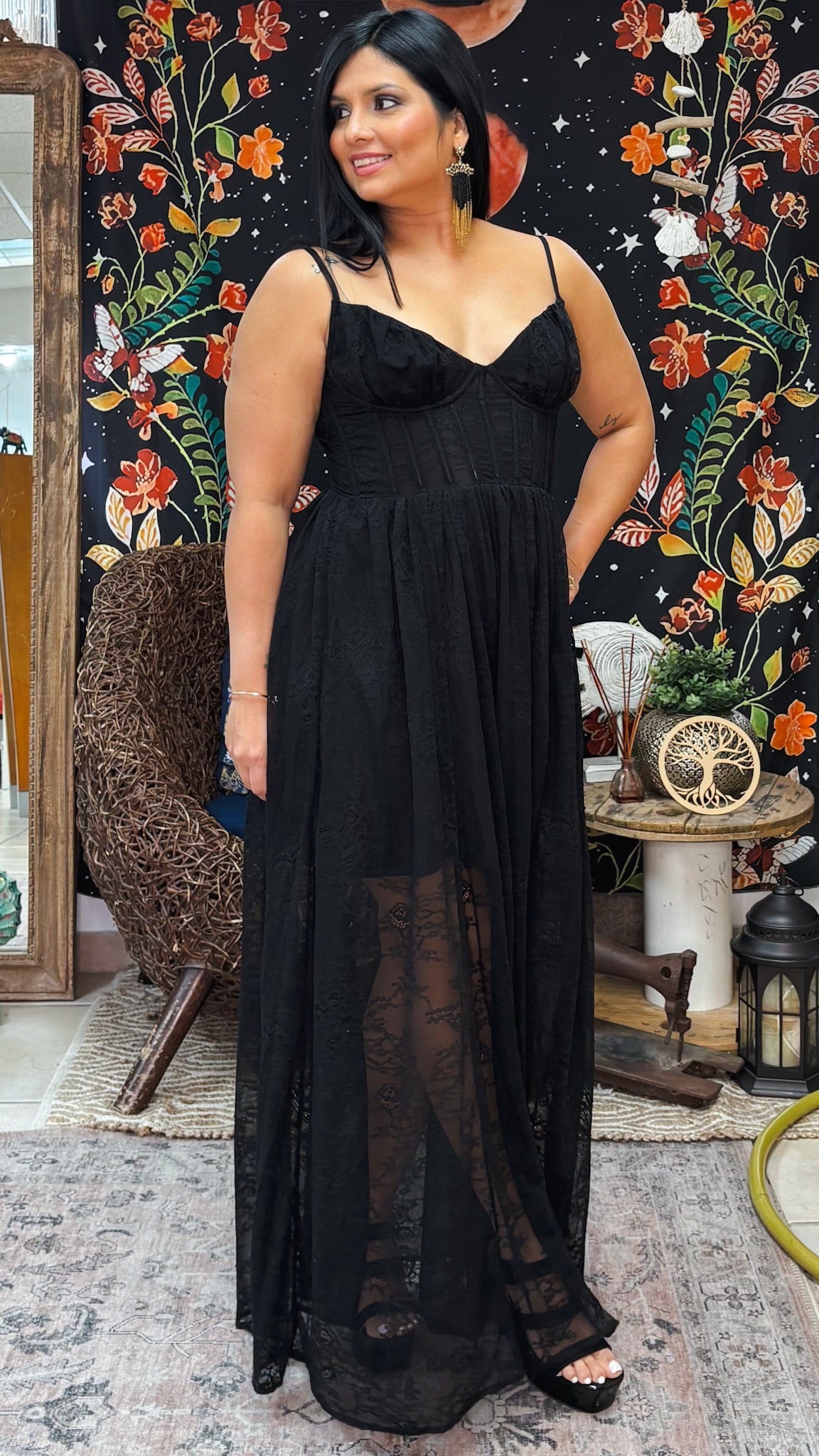 Avaleine Maxi Dress-Black