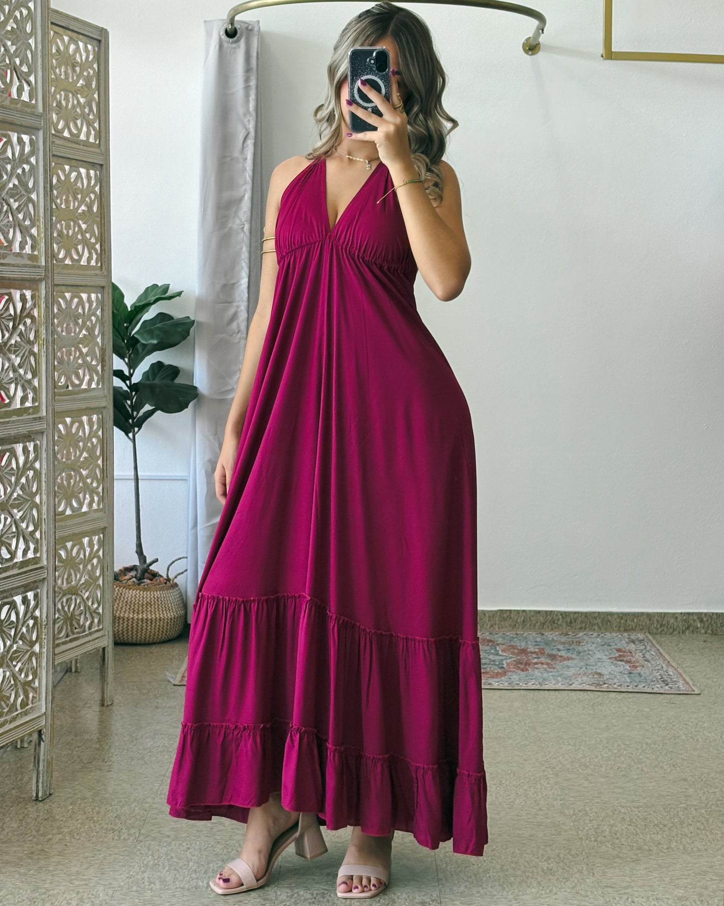 Bohemian Dress-Magenta