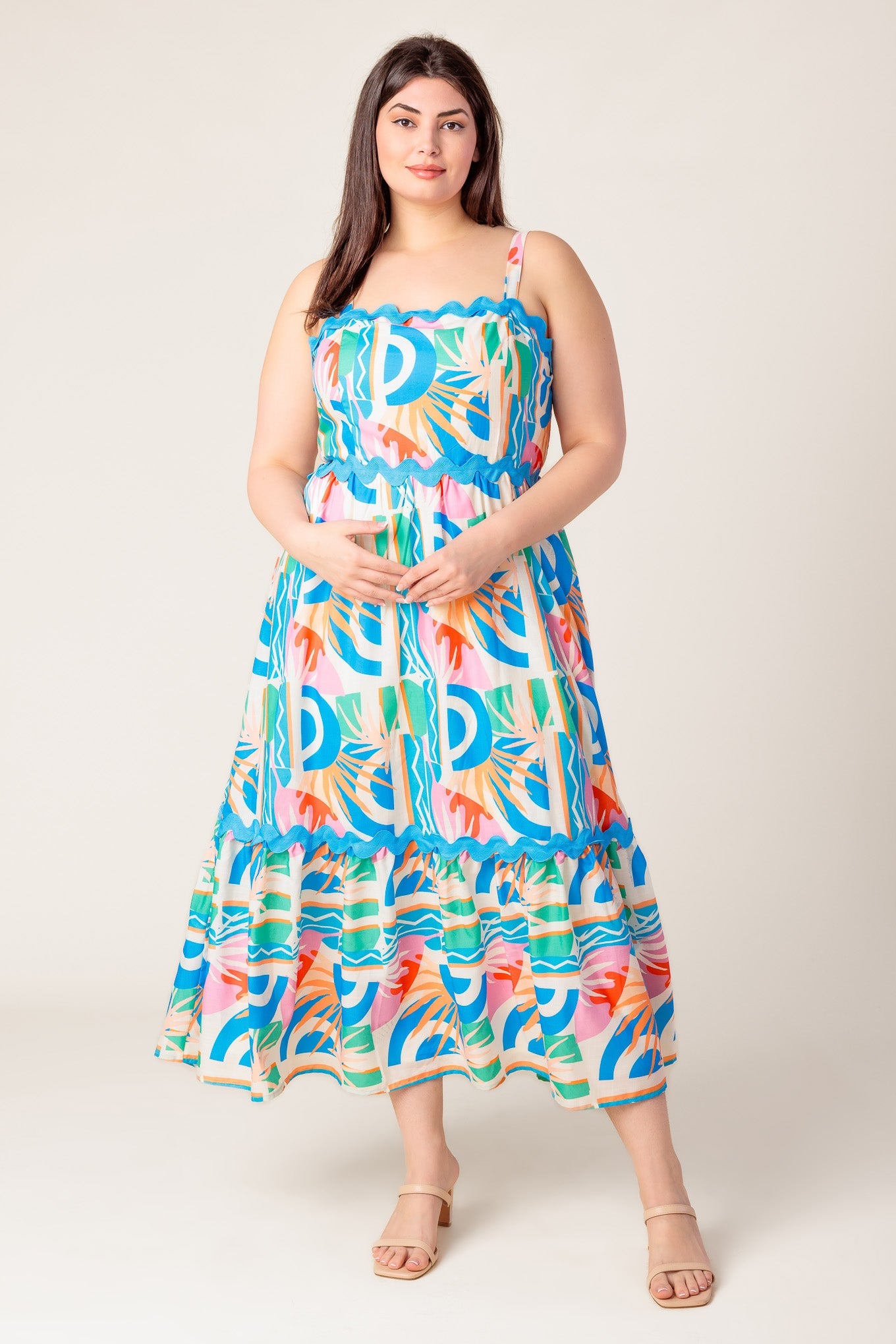 A HEAD START WOVEN MIDI DRESS