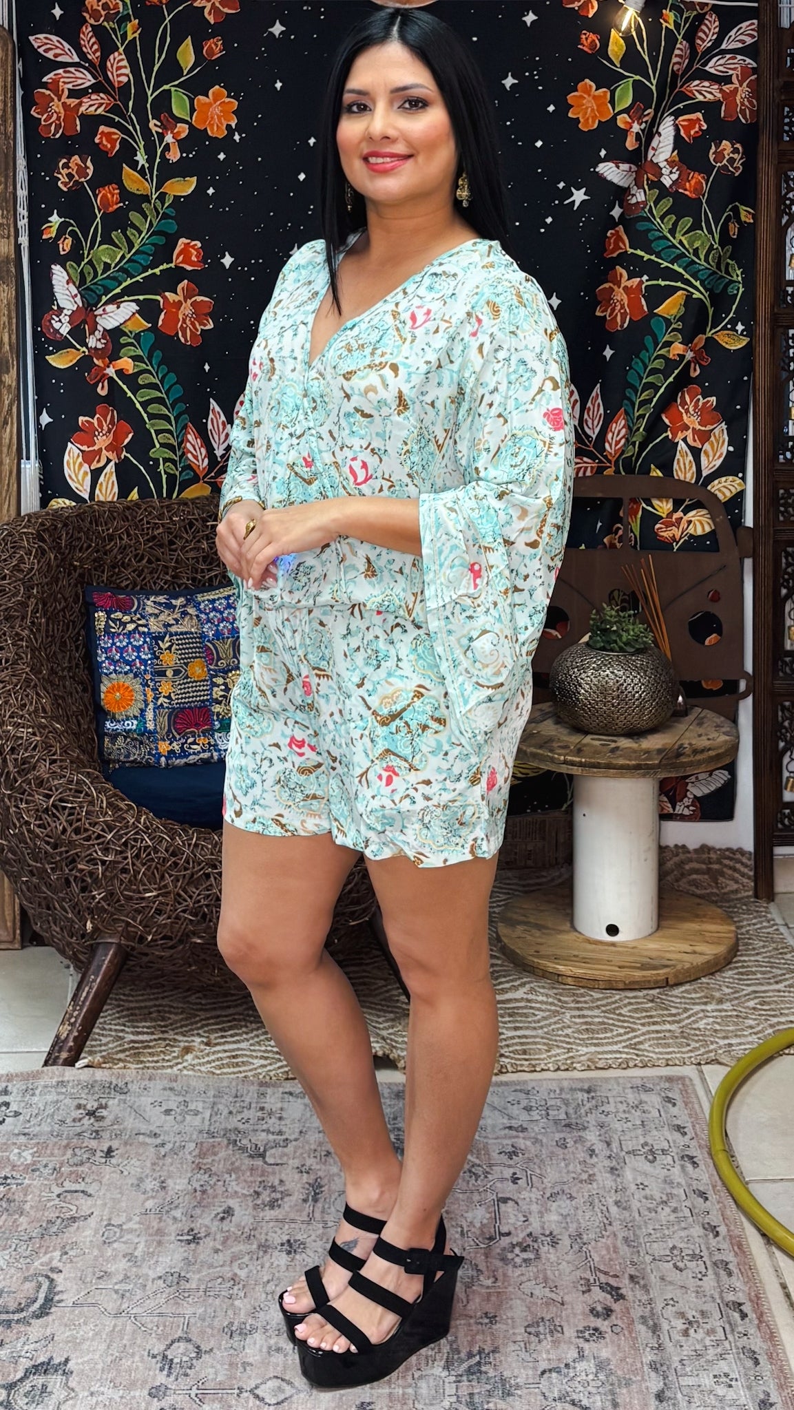 Nalani Romper-Turquesa