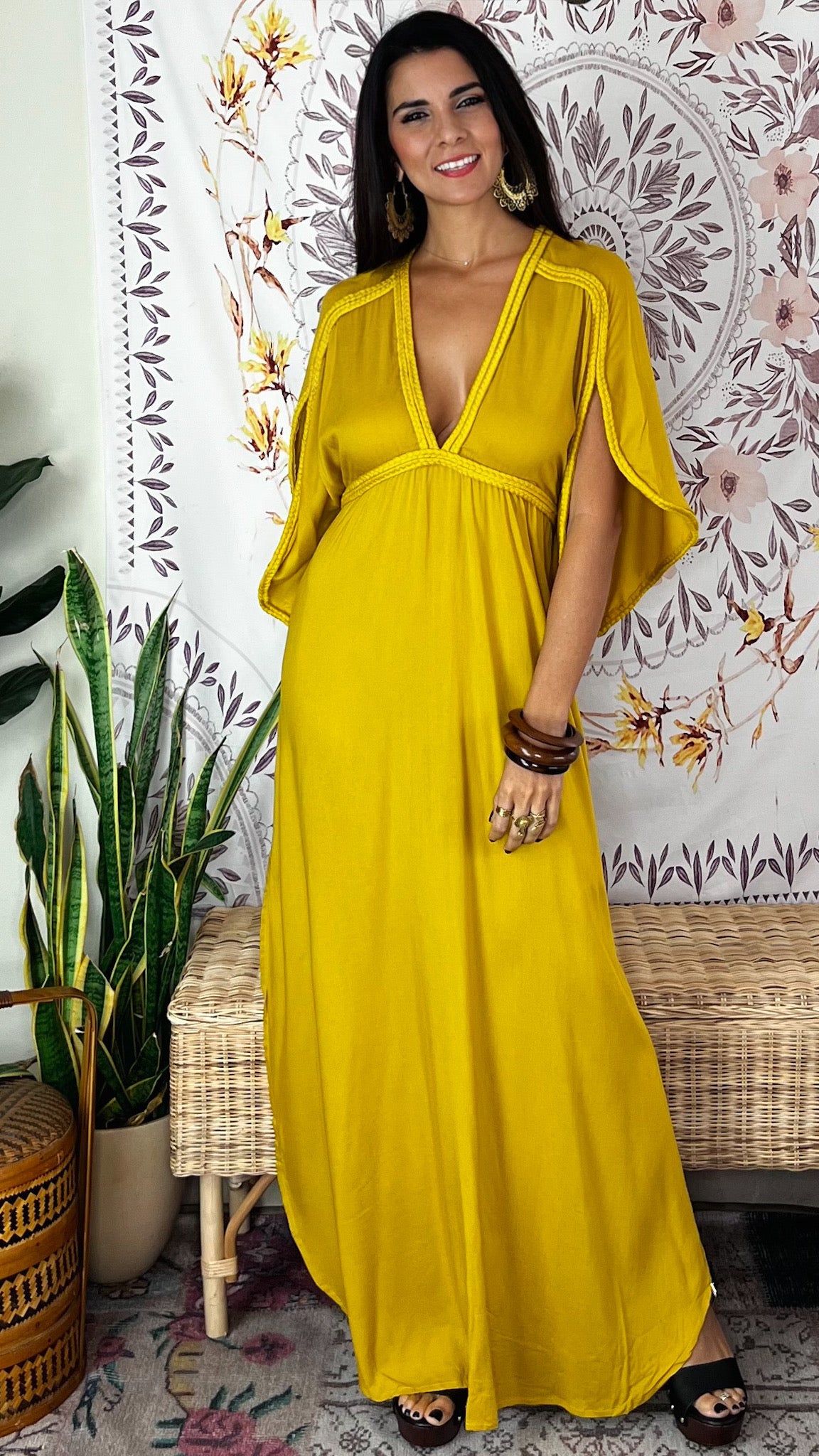 Soleil Maxi Dress-Mustard