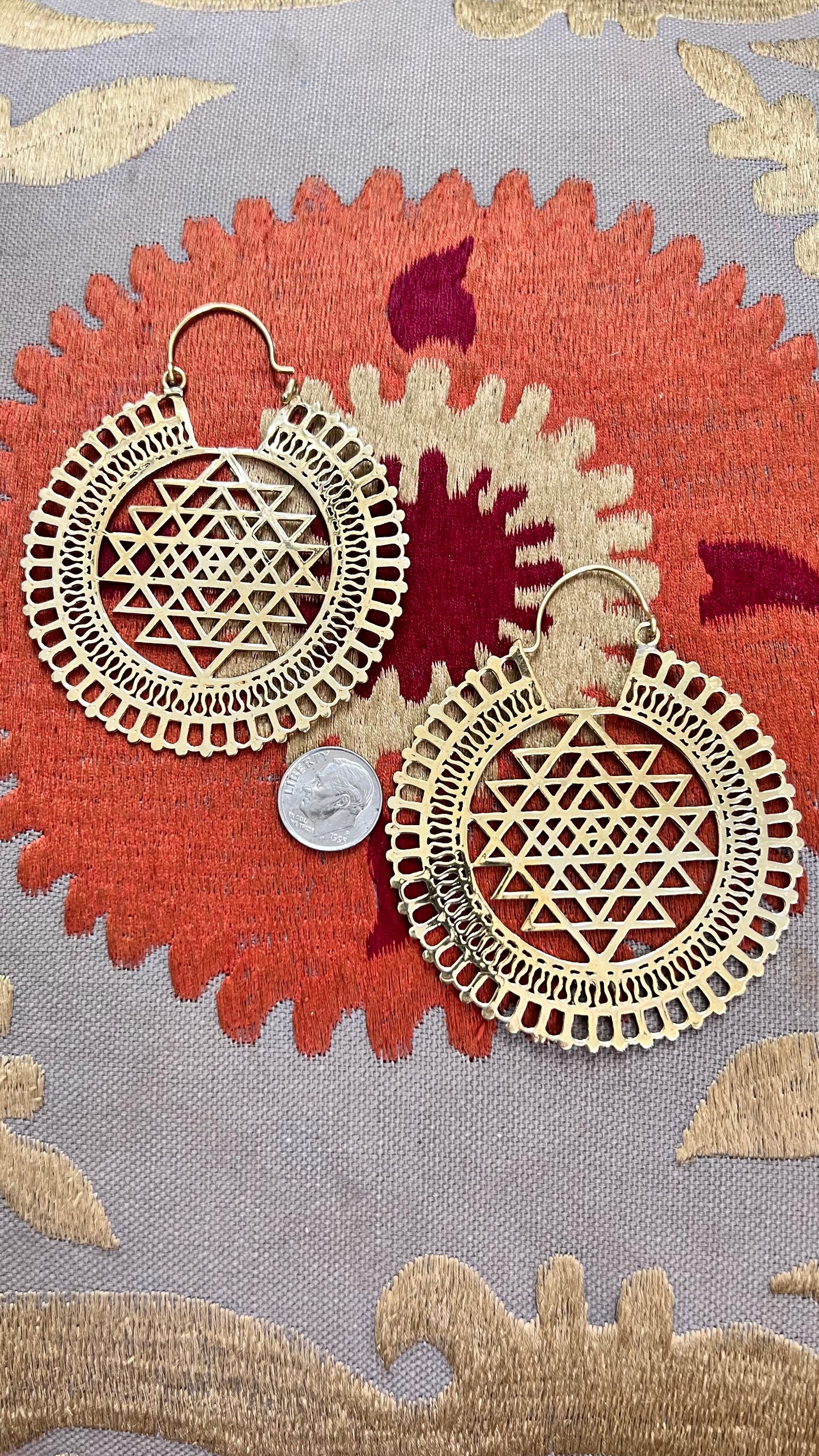 Star Brass Earrings