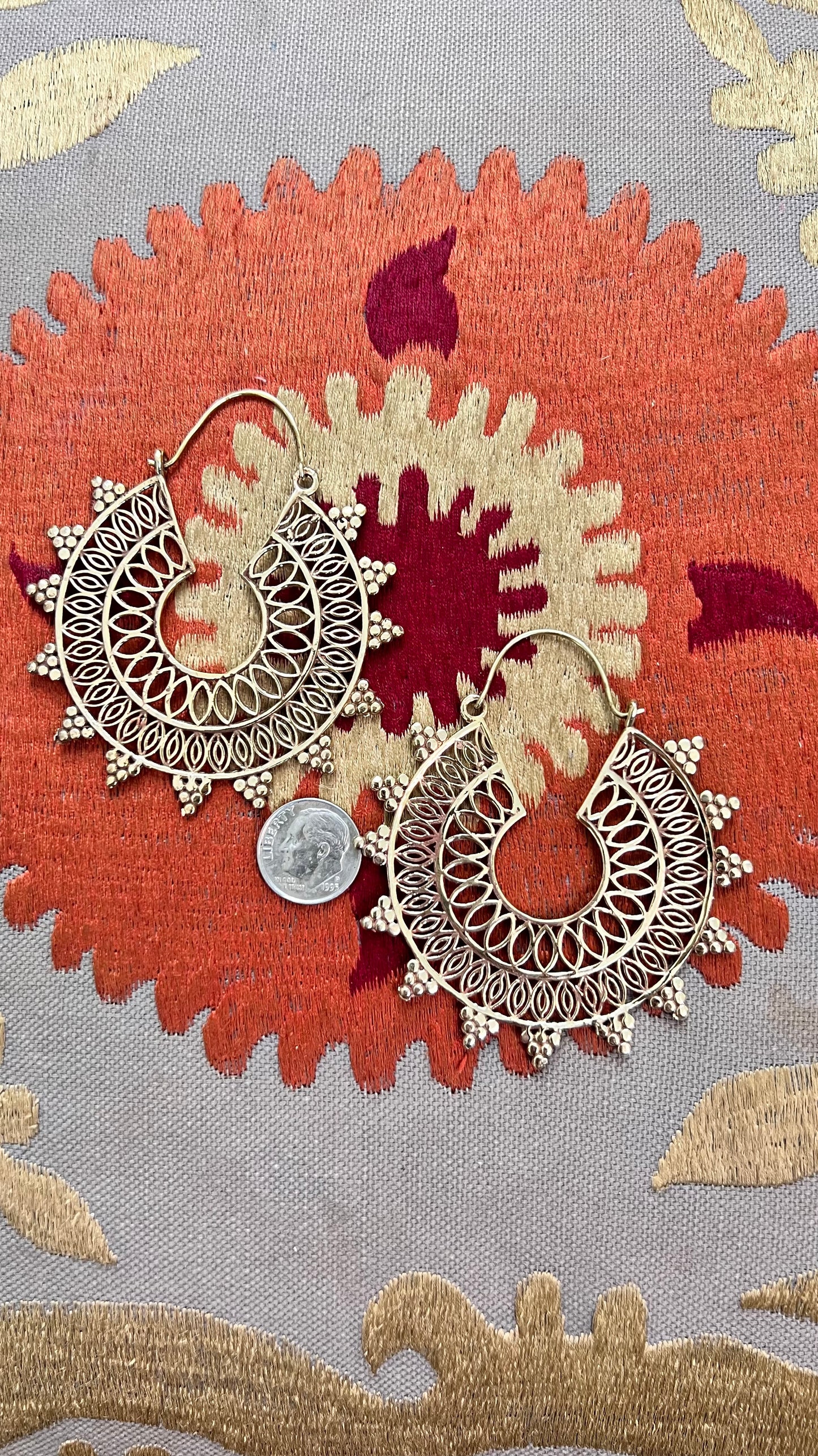 Mandala Brass Earrings