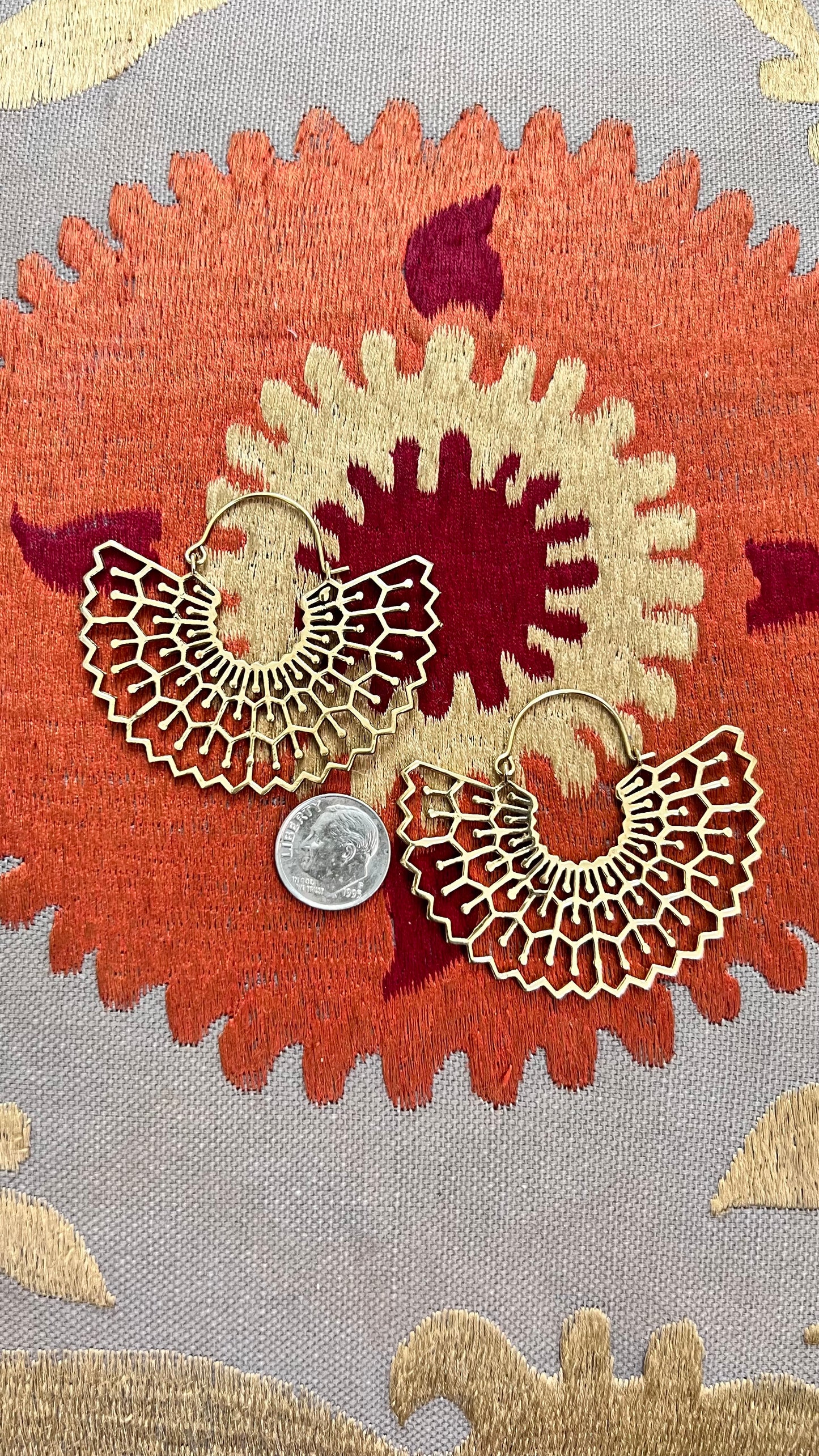 Mandala Brass Earrings