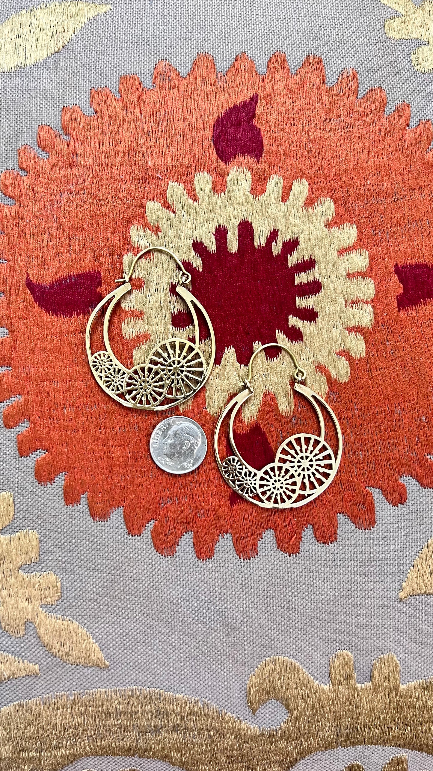 Mandala Brass Earrings