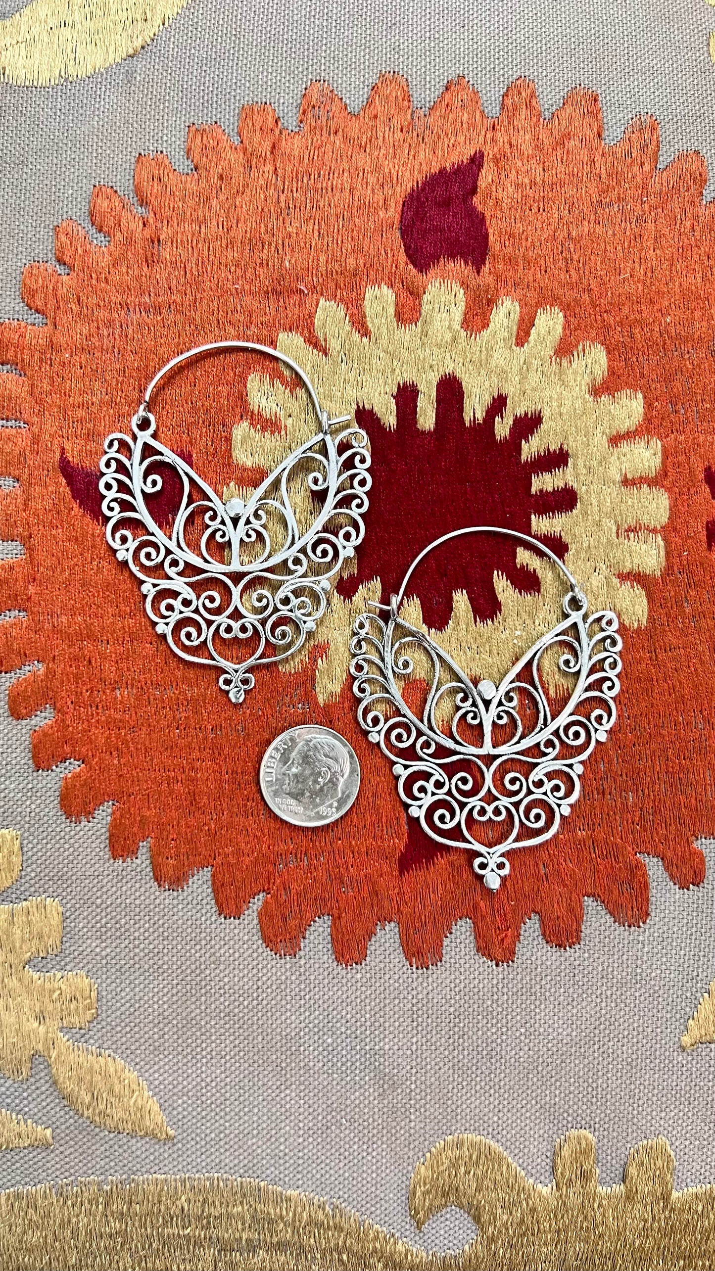 Swirl Brass Earrings