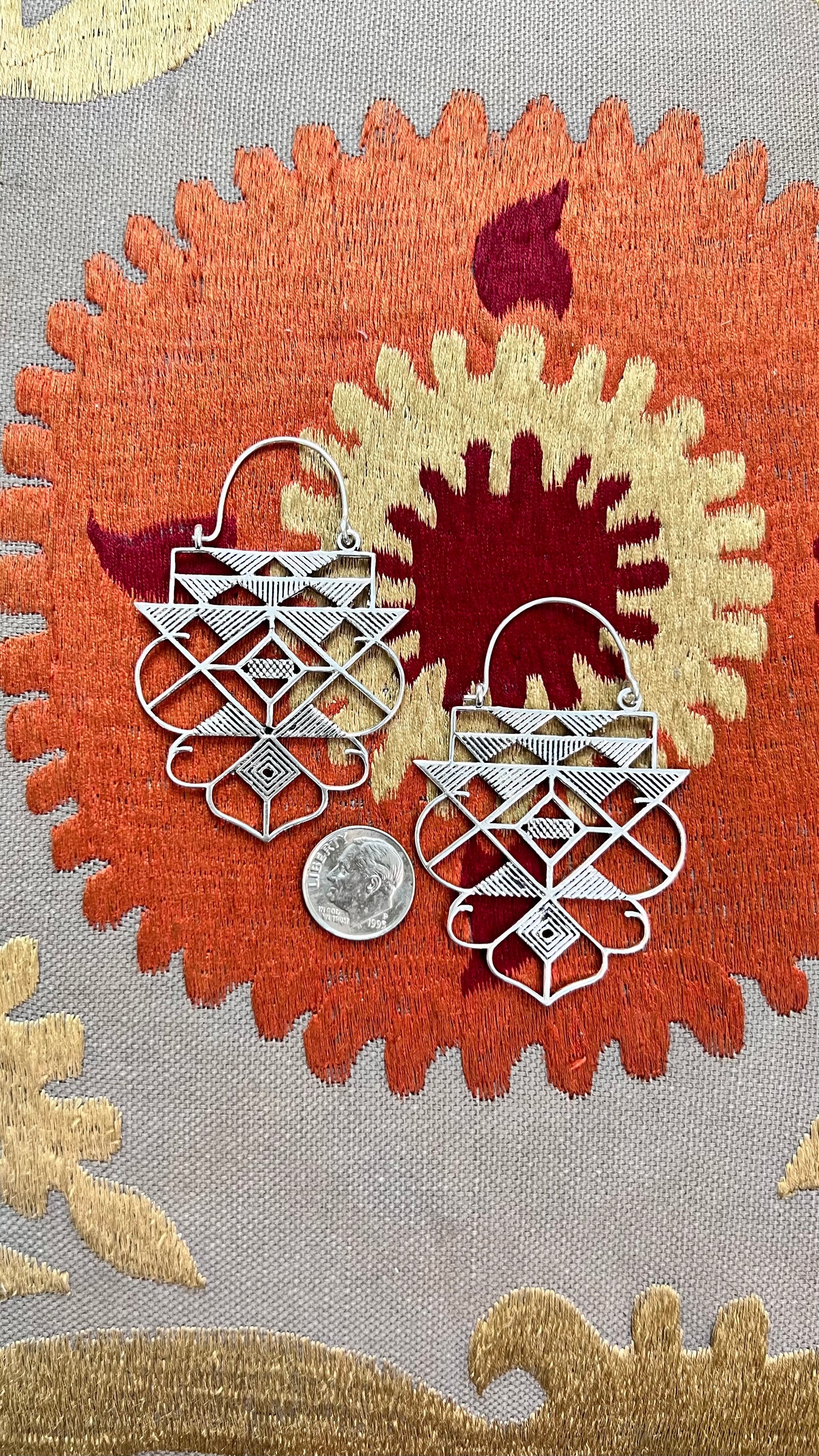Ikat Brass Earrings