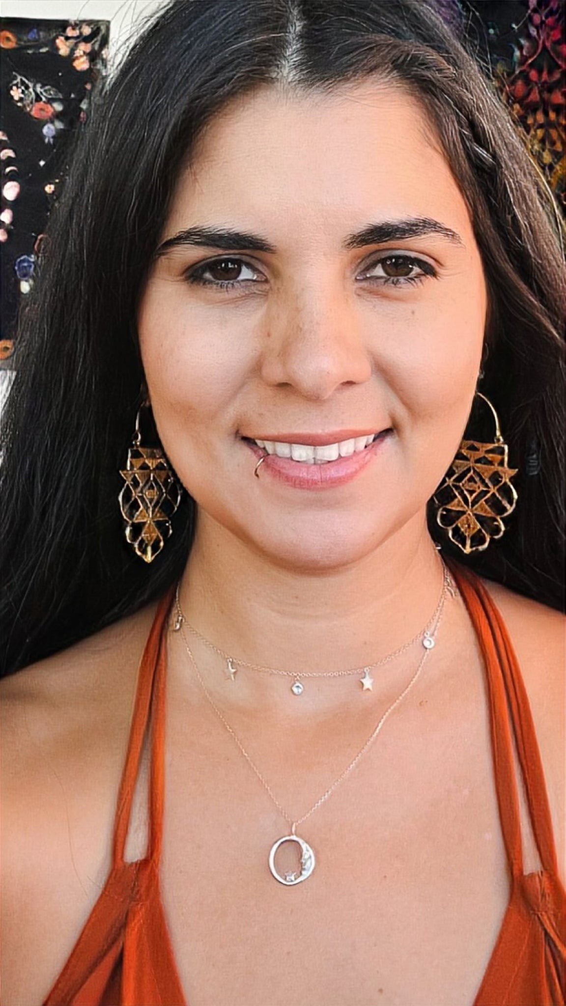 Ikat Brass Earrings