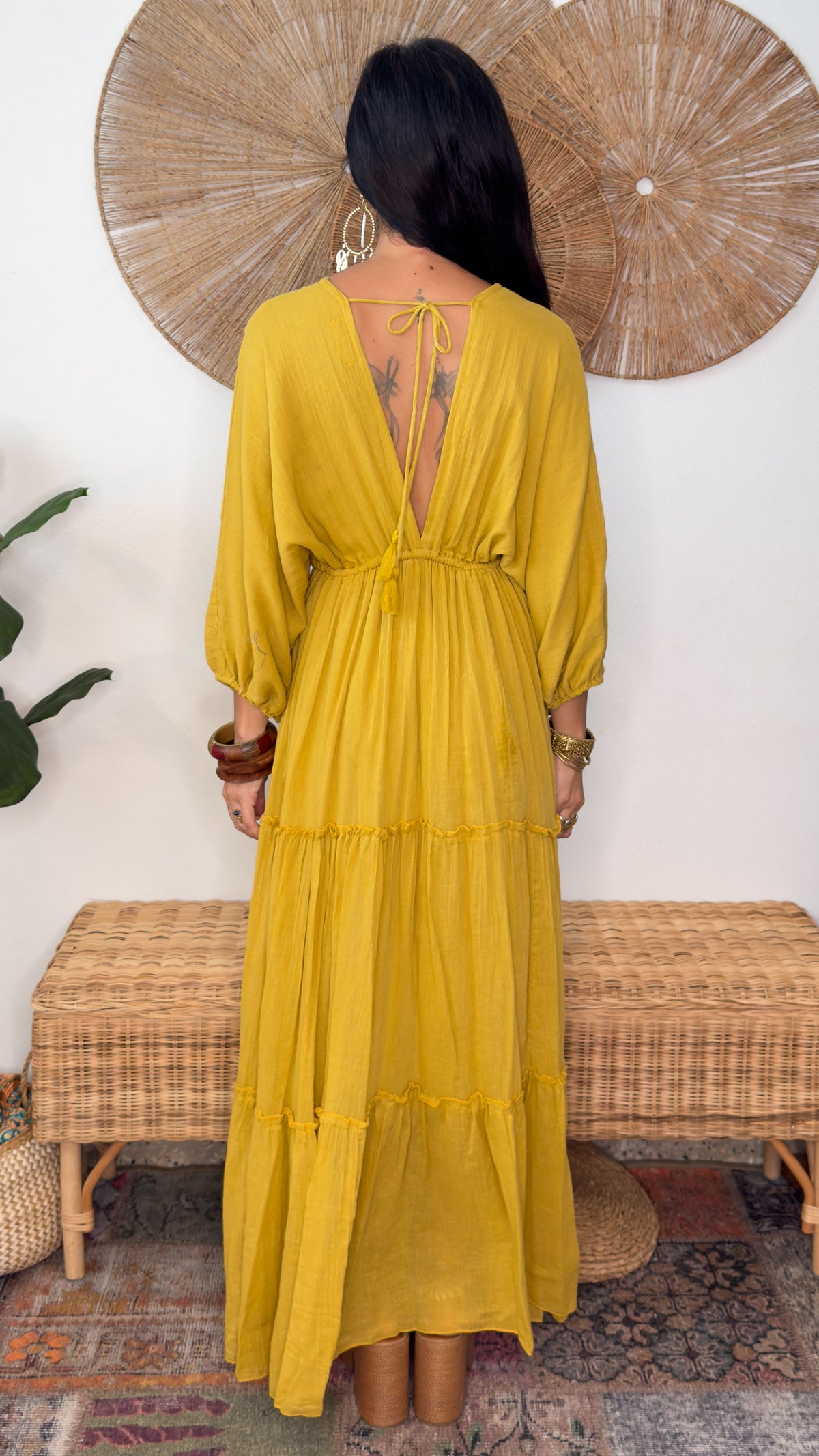 Nelly Cotton Dress- Mustard