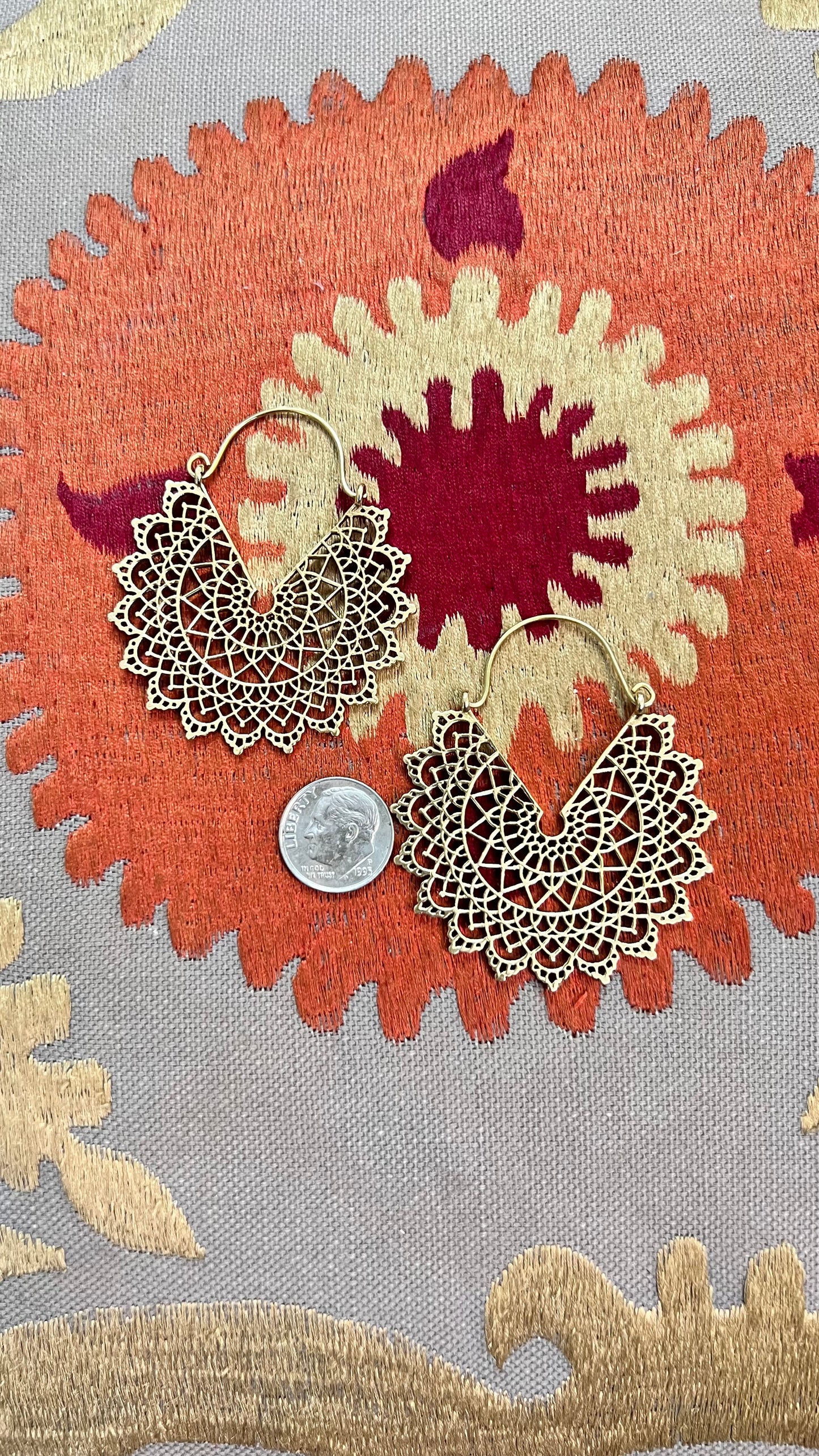 Mandala Brass Earrings