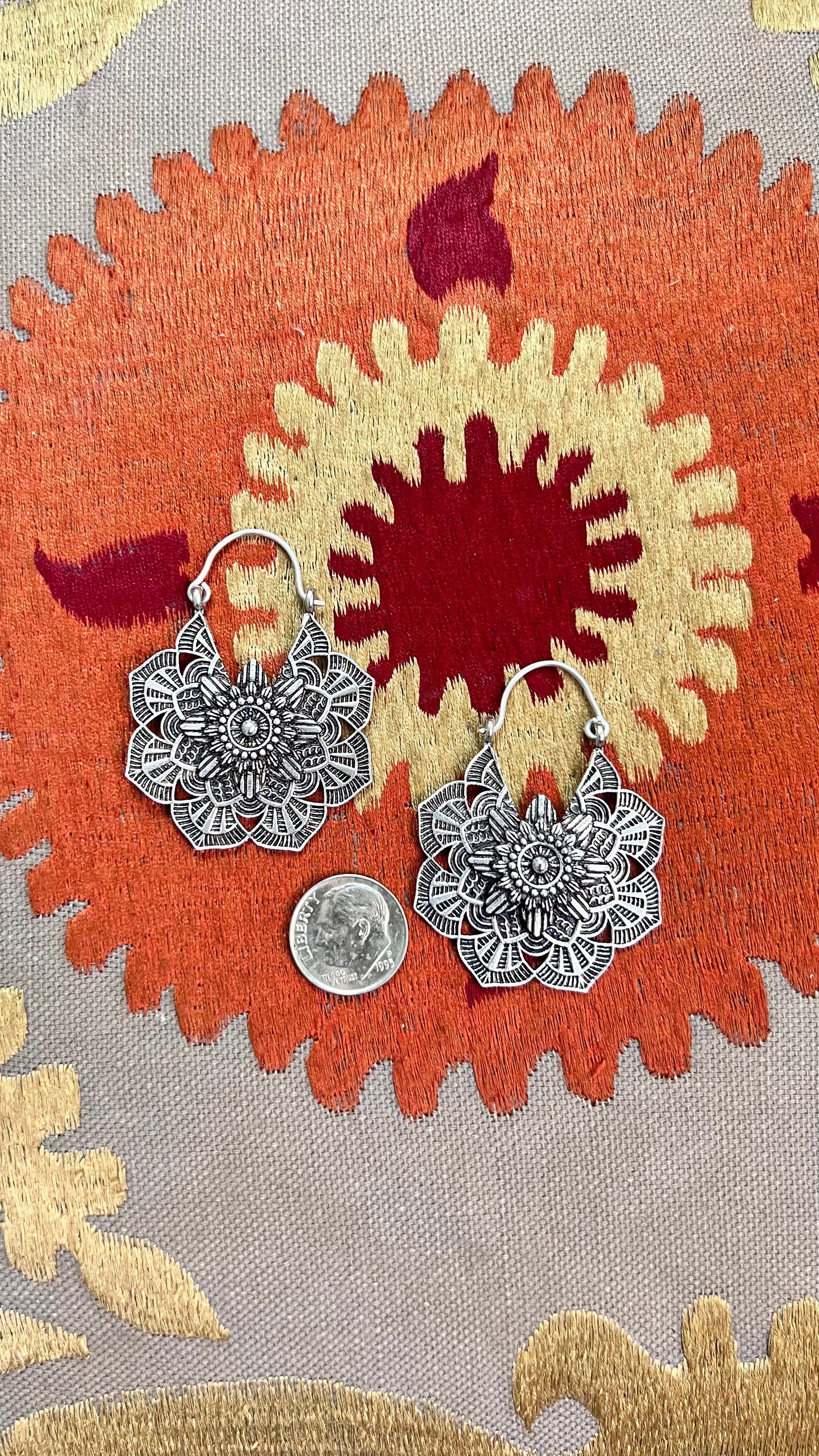 Mandala Brass Earrings