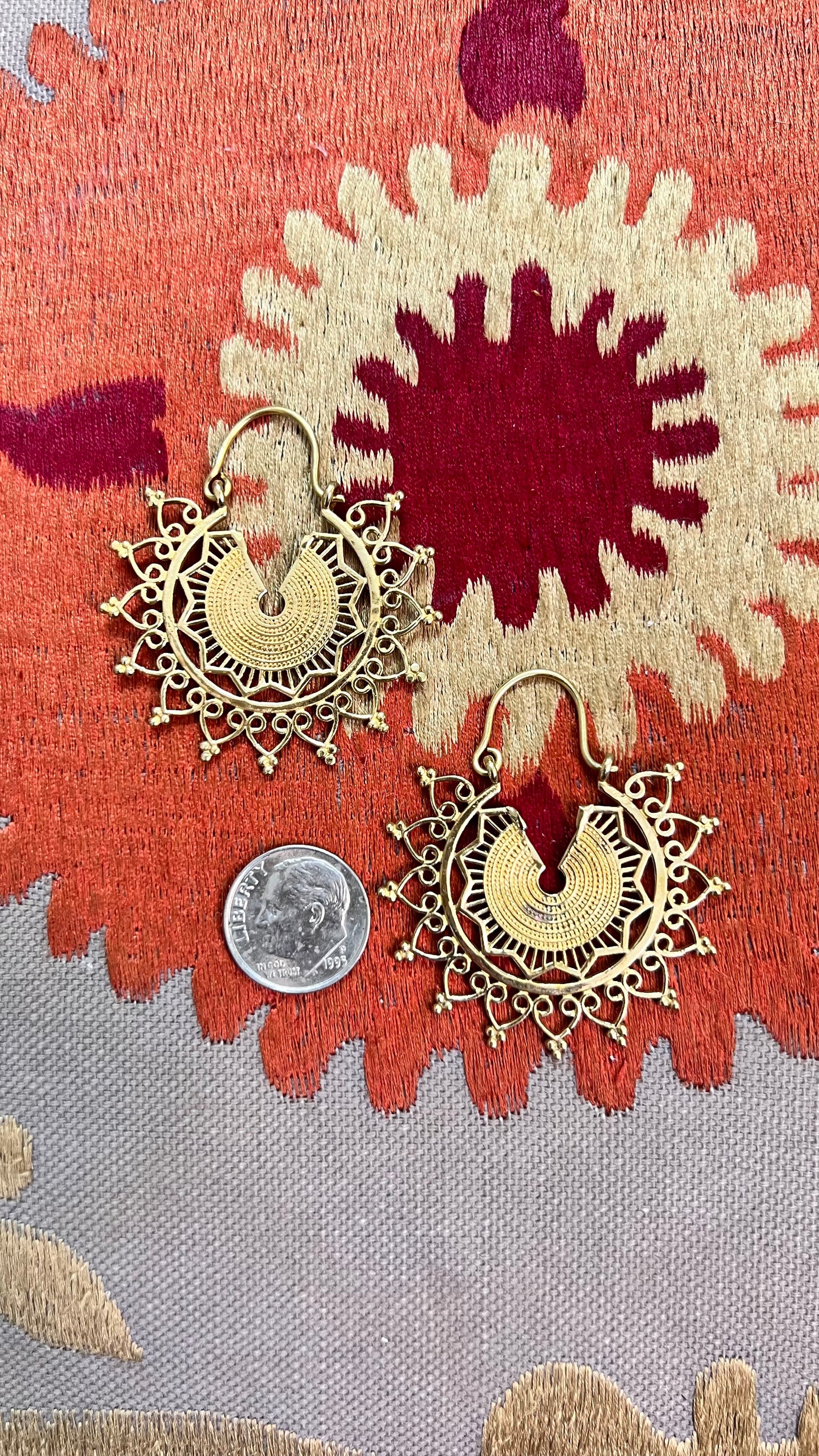 Mandala Brass Earrings