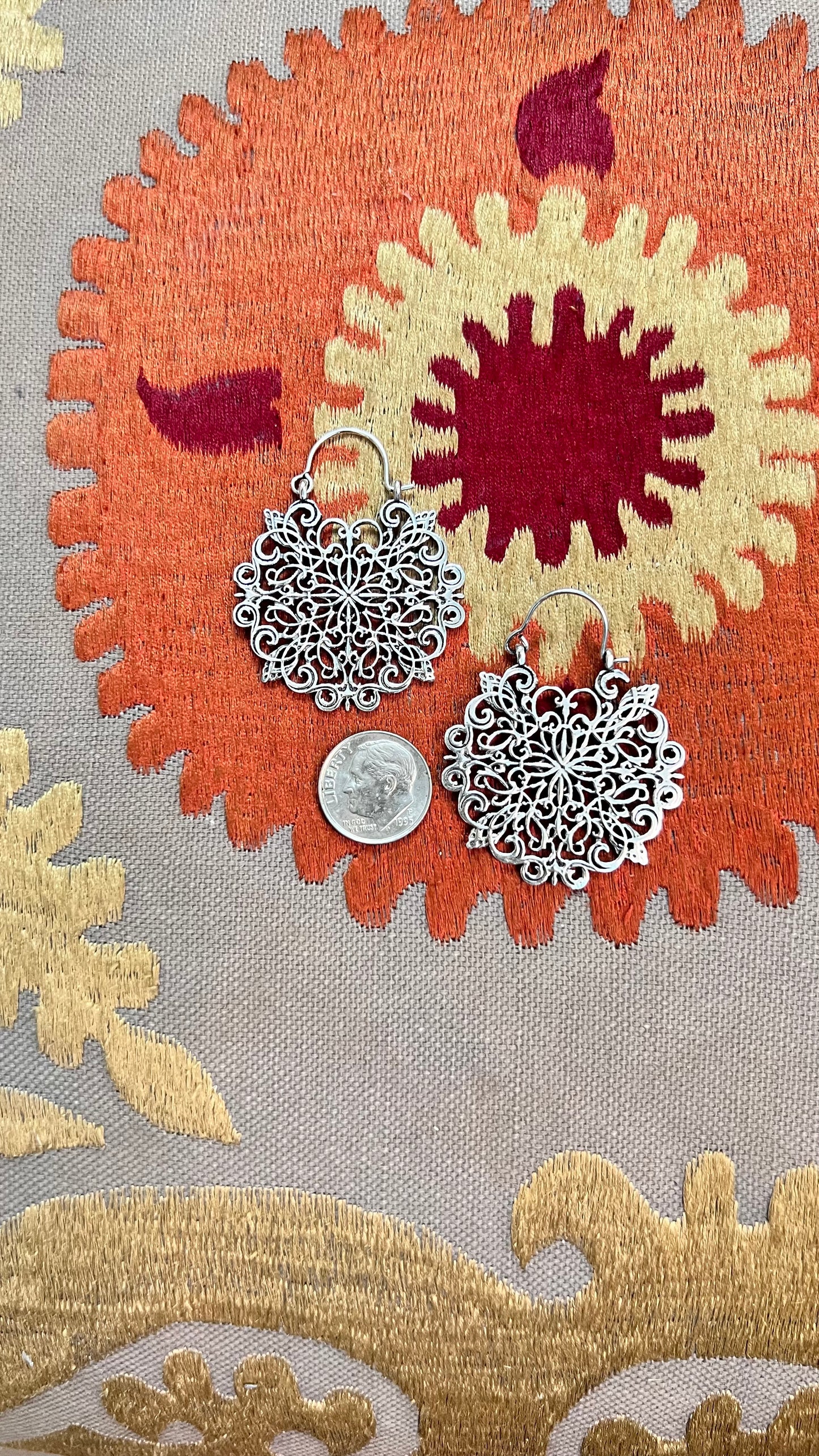 Mandala Brass Earrings