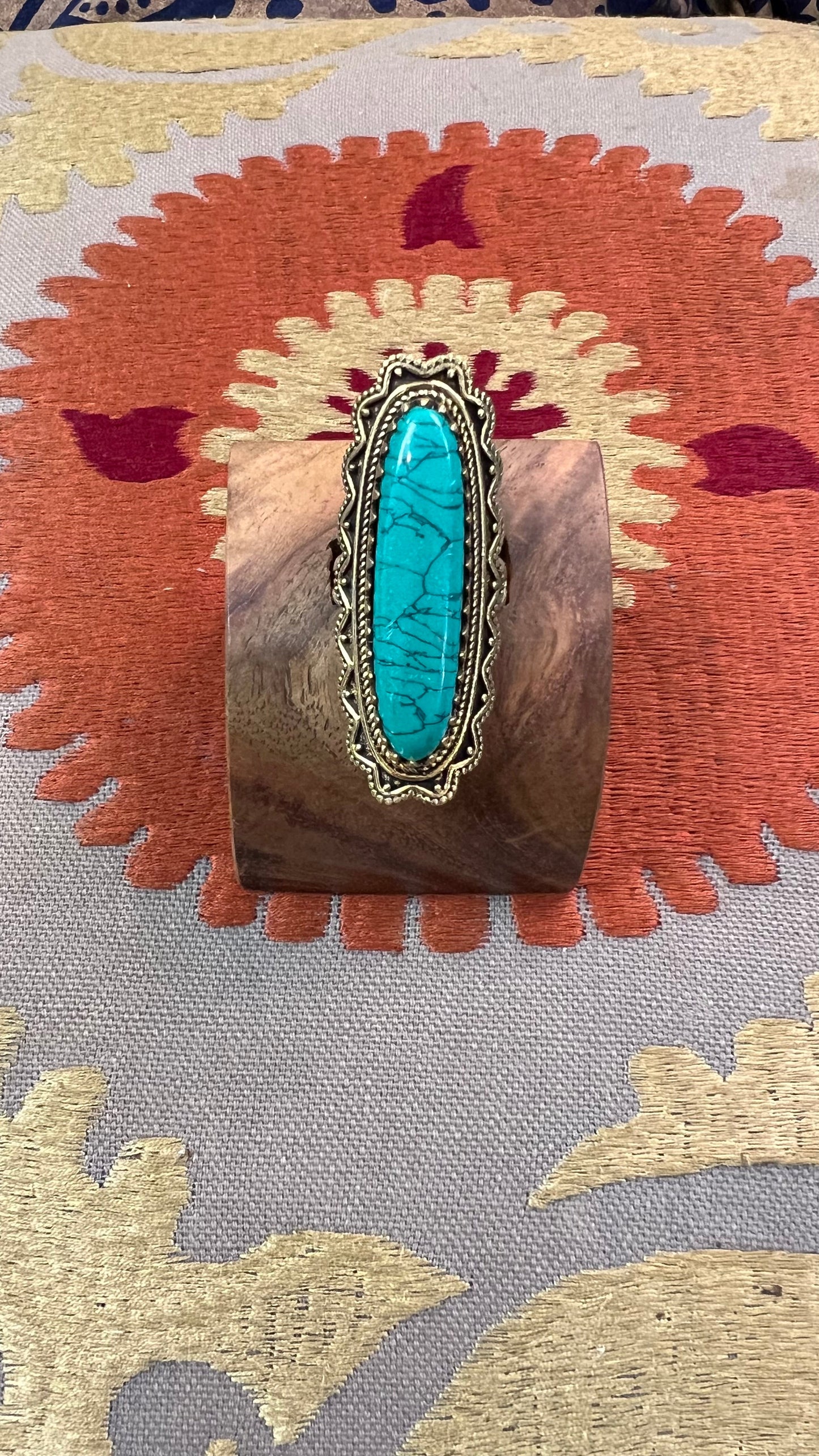 Stone Brass Ring