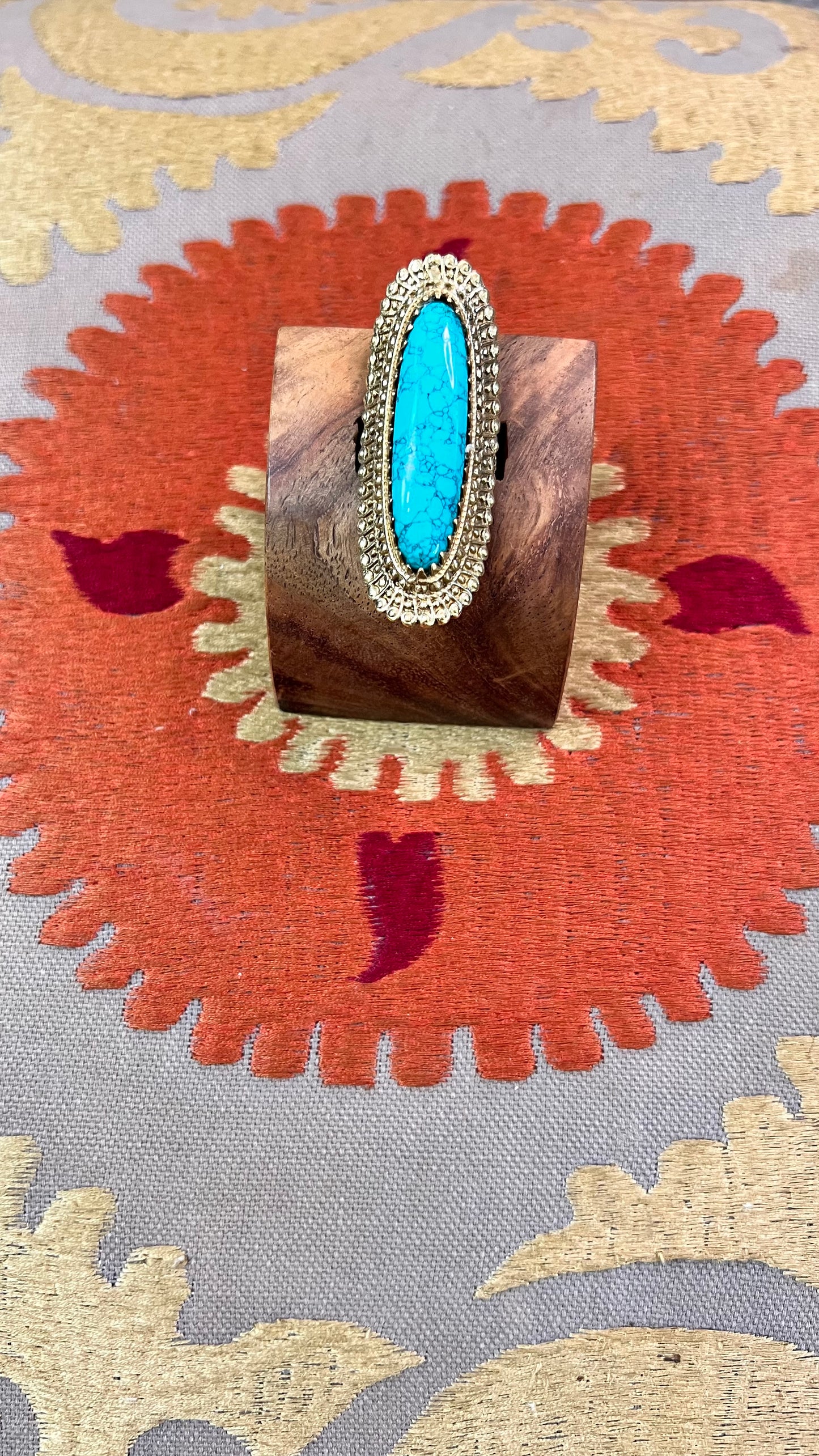 Stone Brass Ring