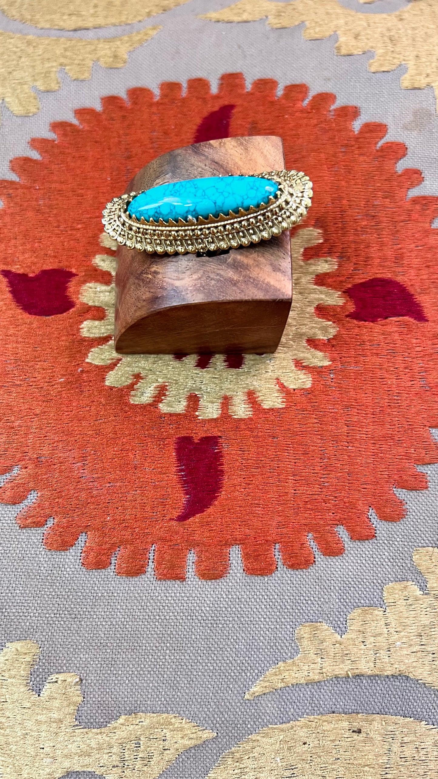 Stone Brass Ring