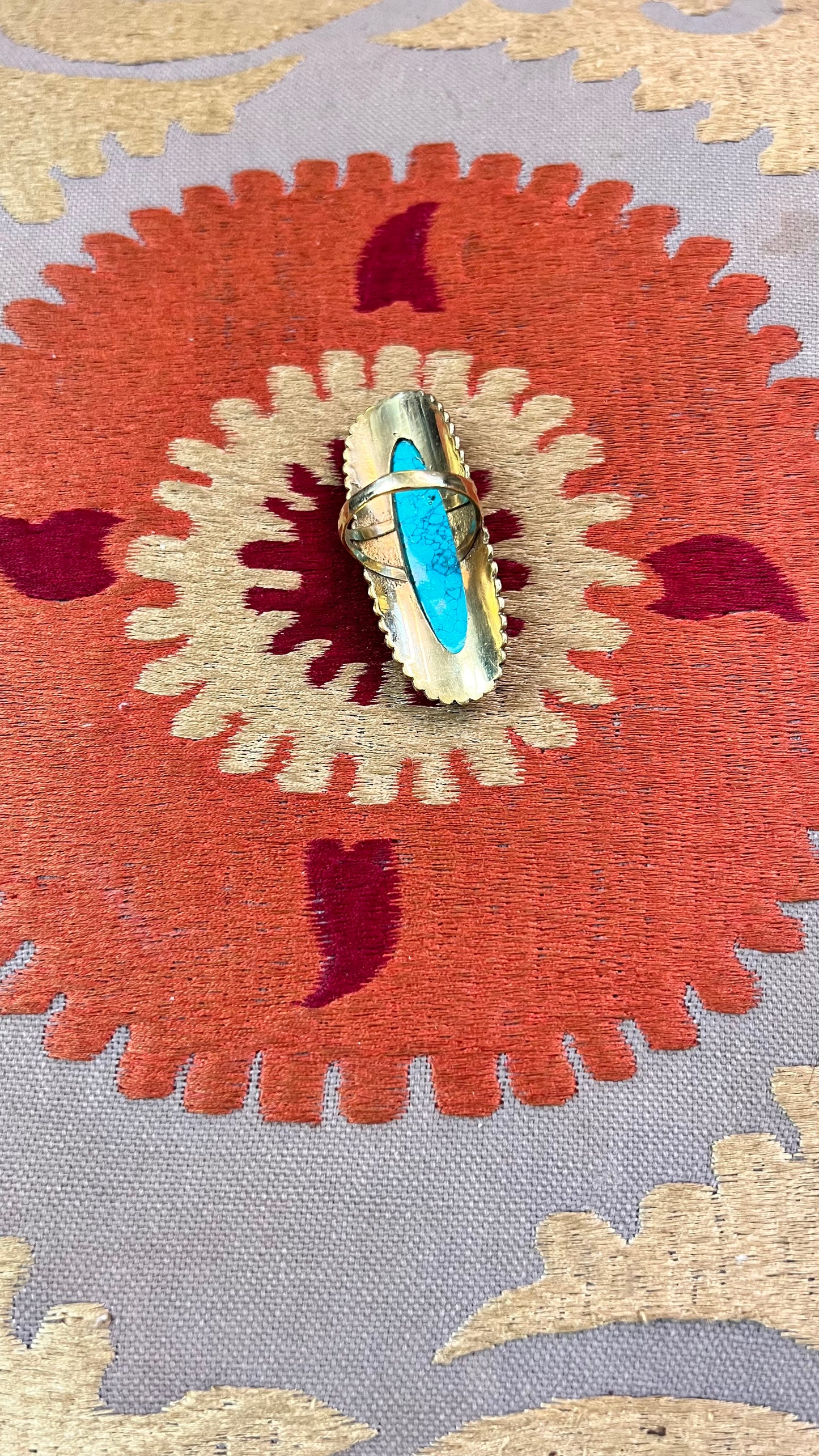 Stone Brass Ring