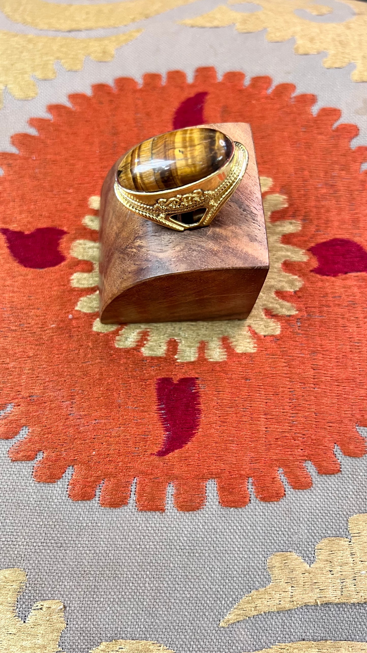 Stone Brass Ring