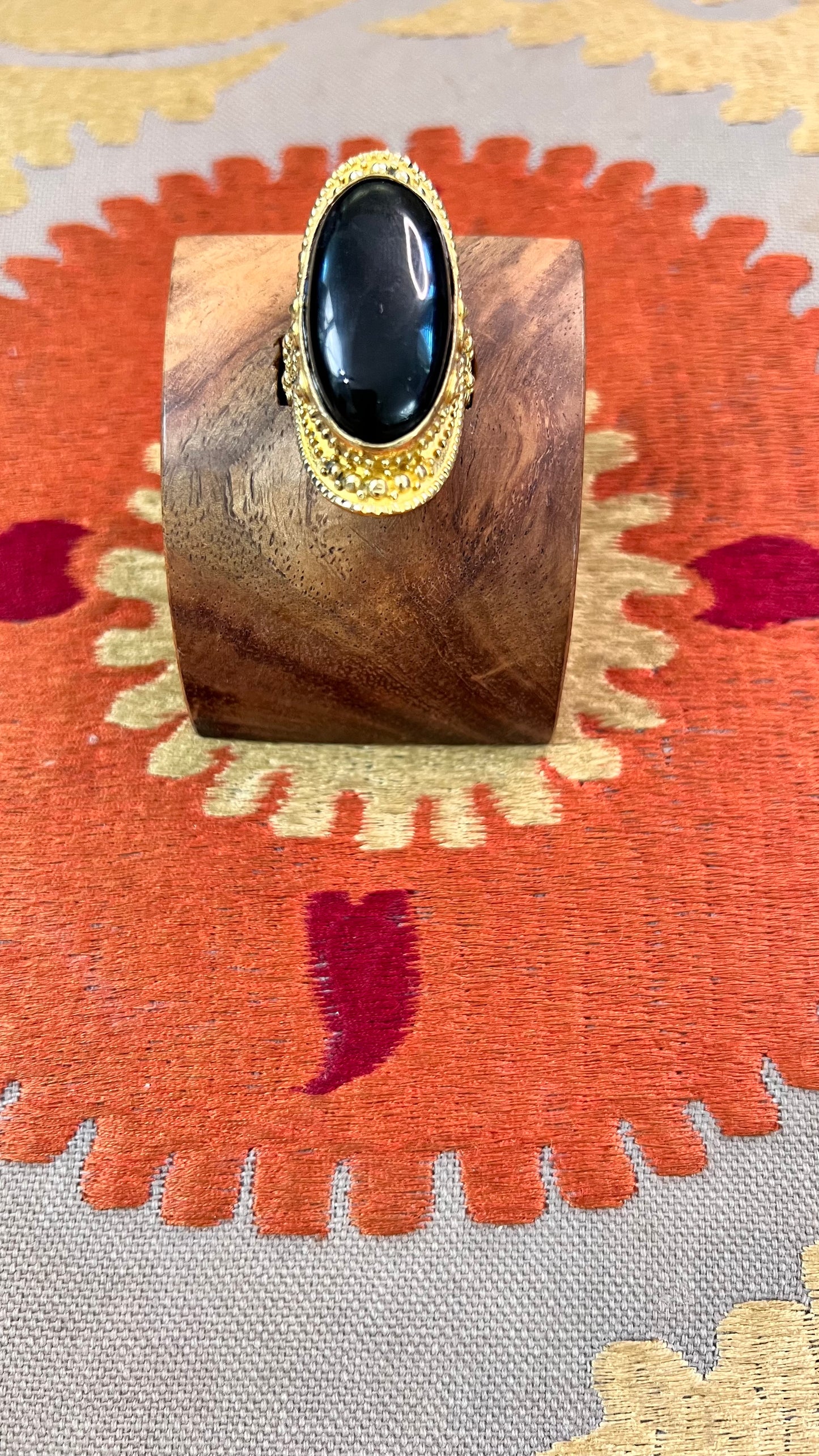 Stone Brass Ring
