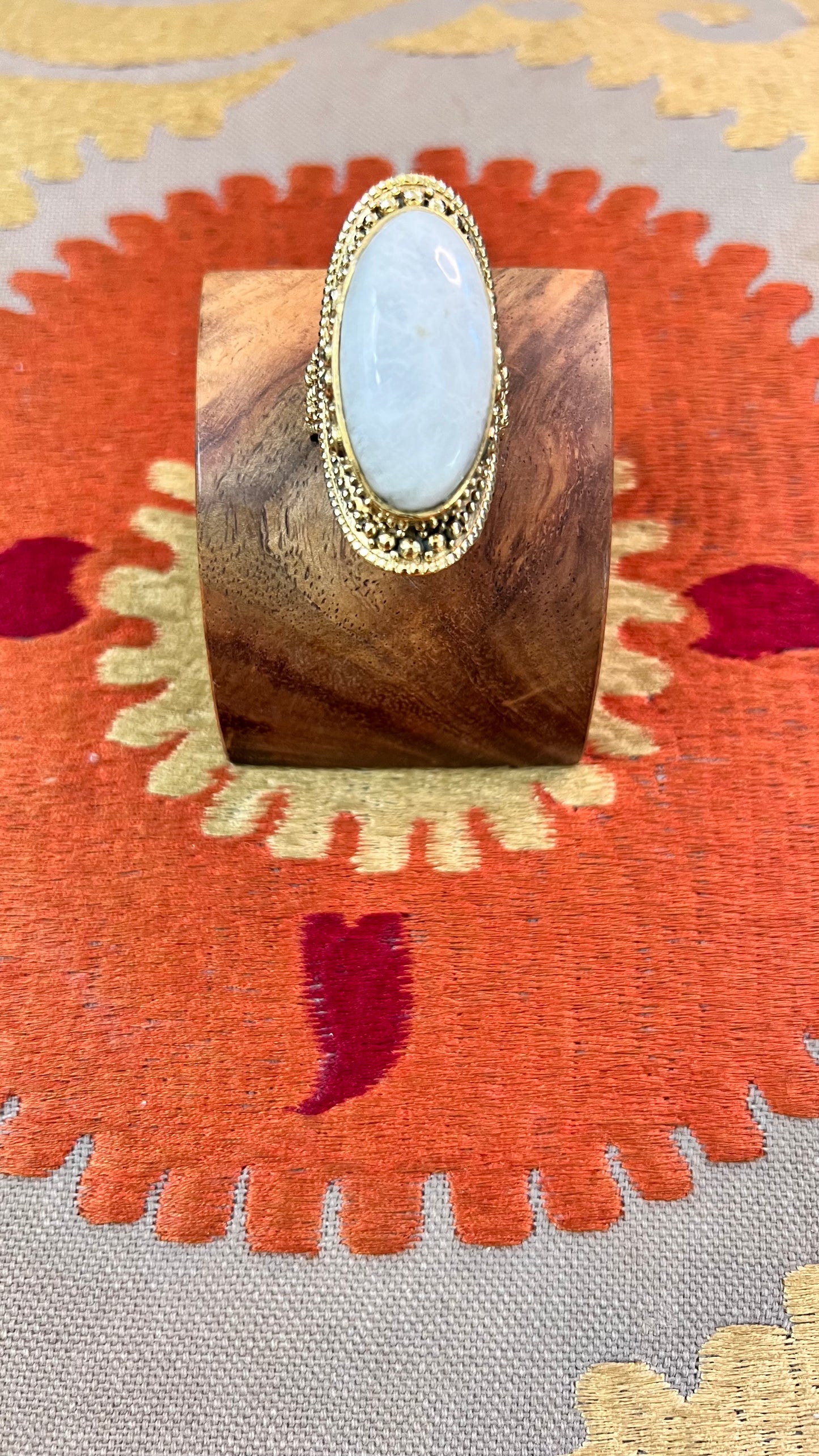 Stone Brass Ring