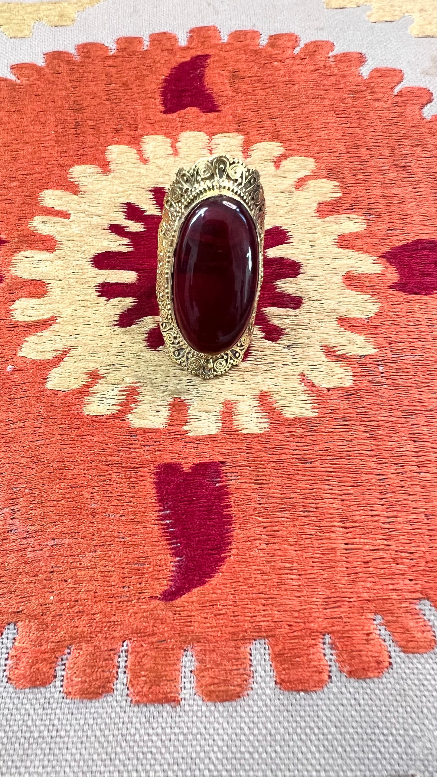 Stone Brass Ring