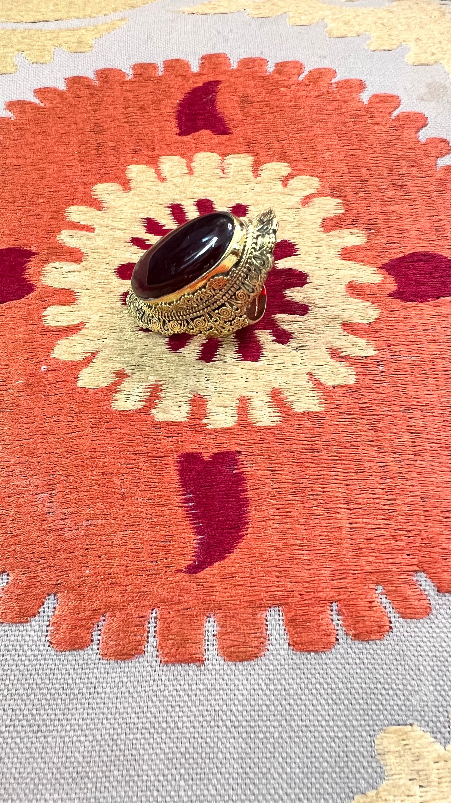 Stone Brass Ring