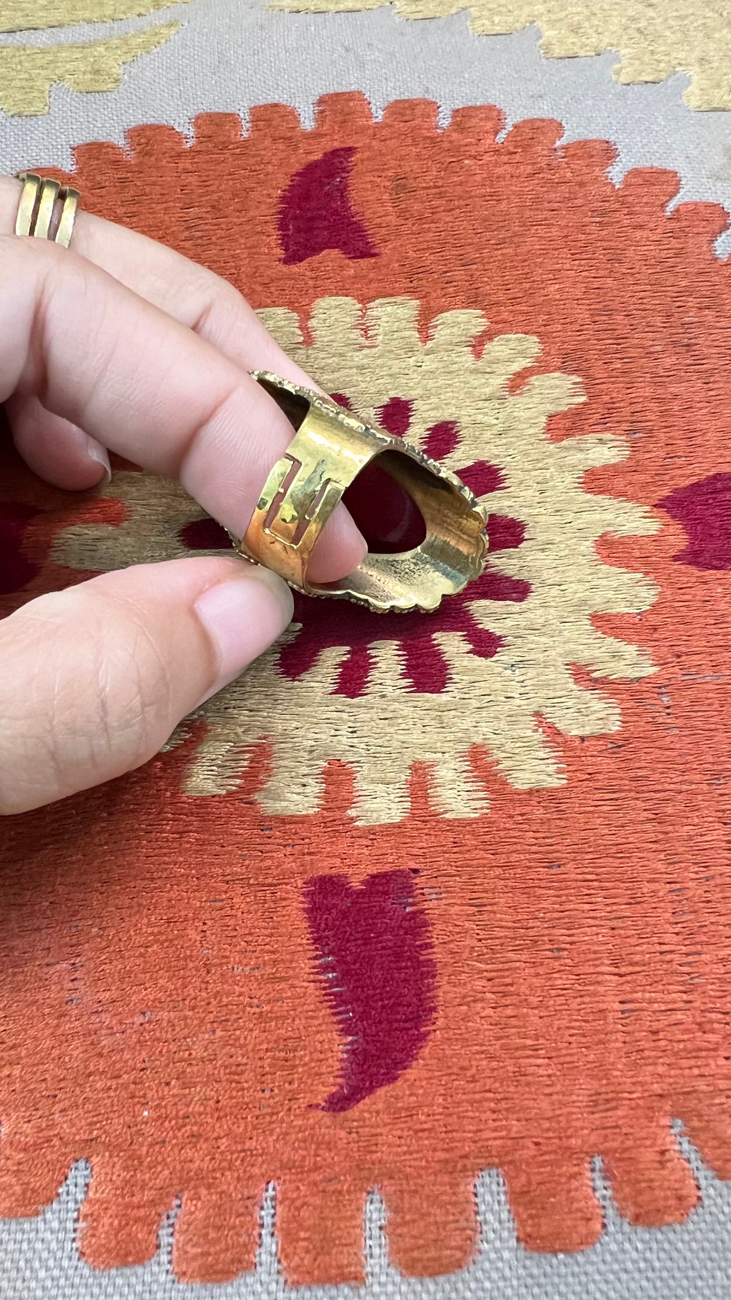 Stone Brass Ring