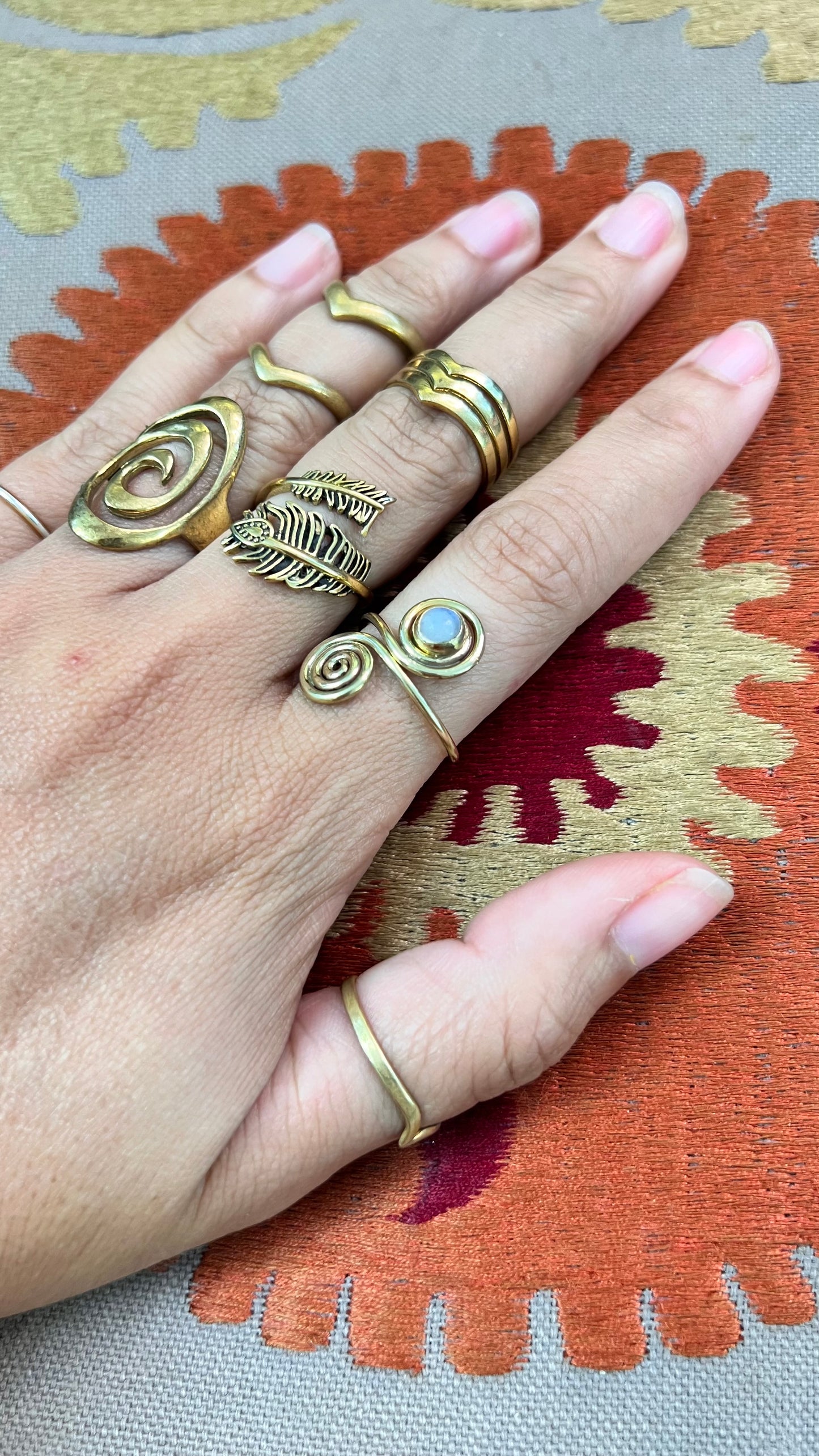 Stone Brass Ring