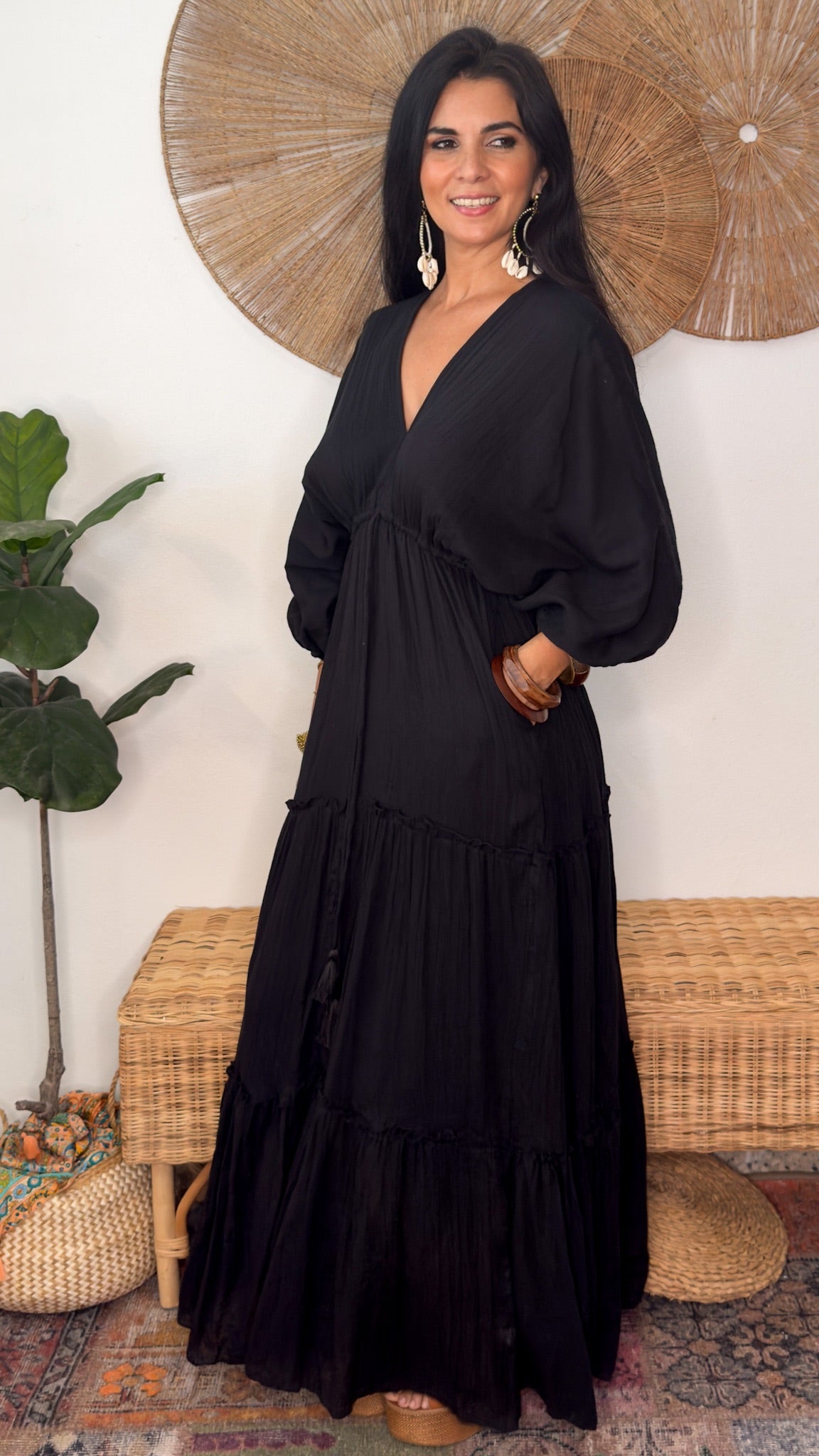 Nelly Cotton Dress- Black