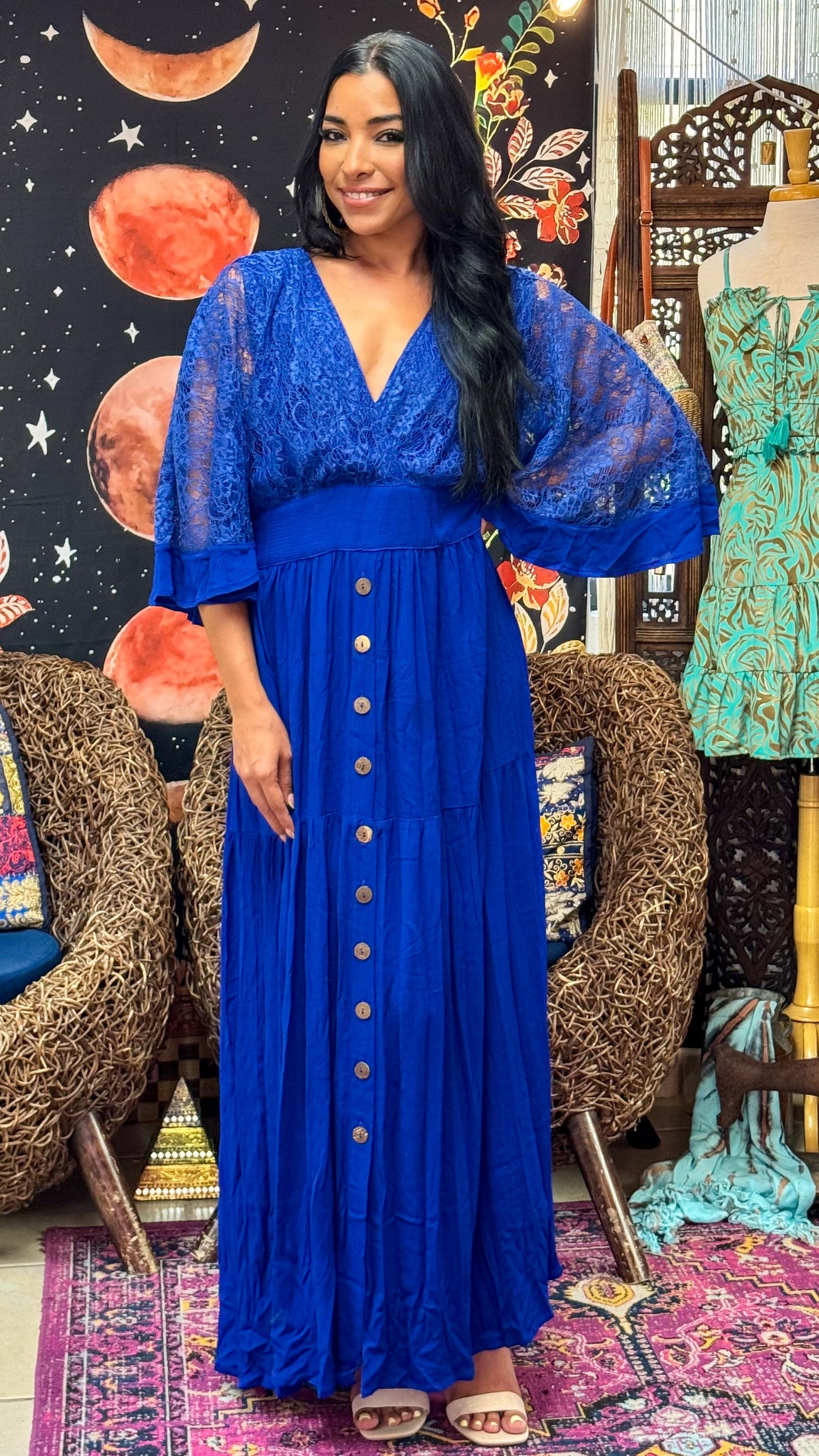 Astraea Maxi Dress- Blue