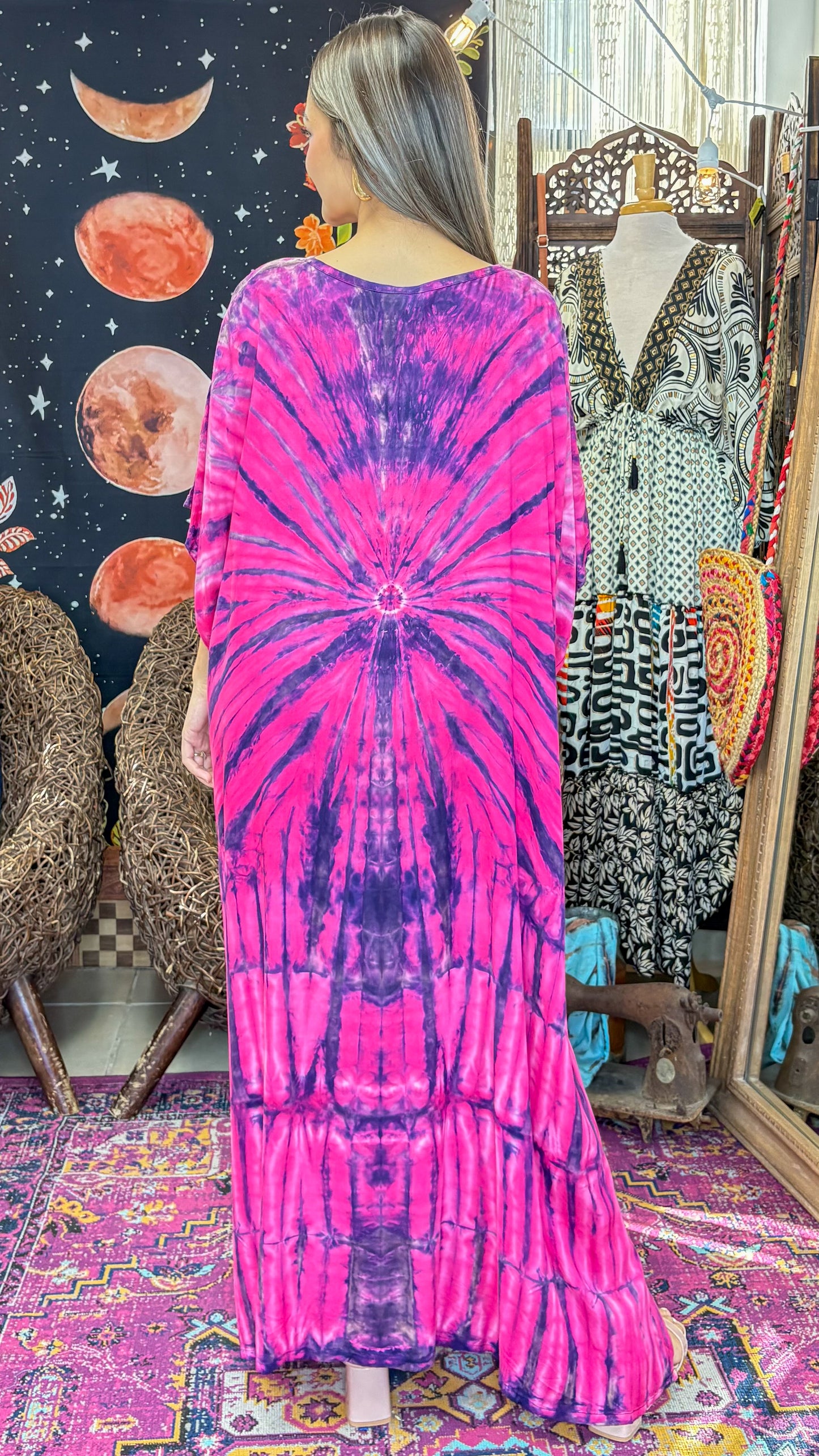 Zafiro Kaftan Dress- Pink