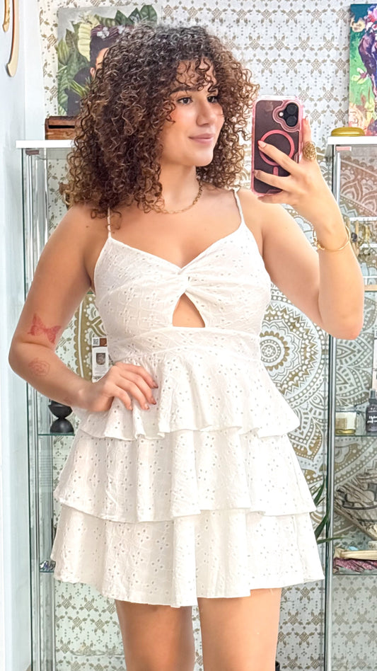 Daisey Short Dress- White