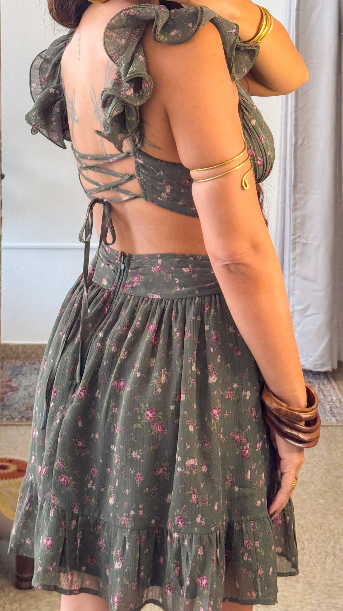 River Short Dress- Green