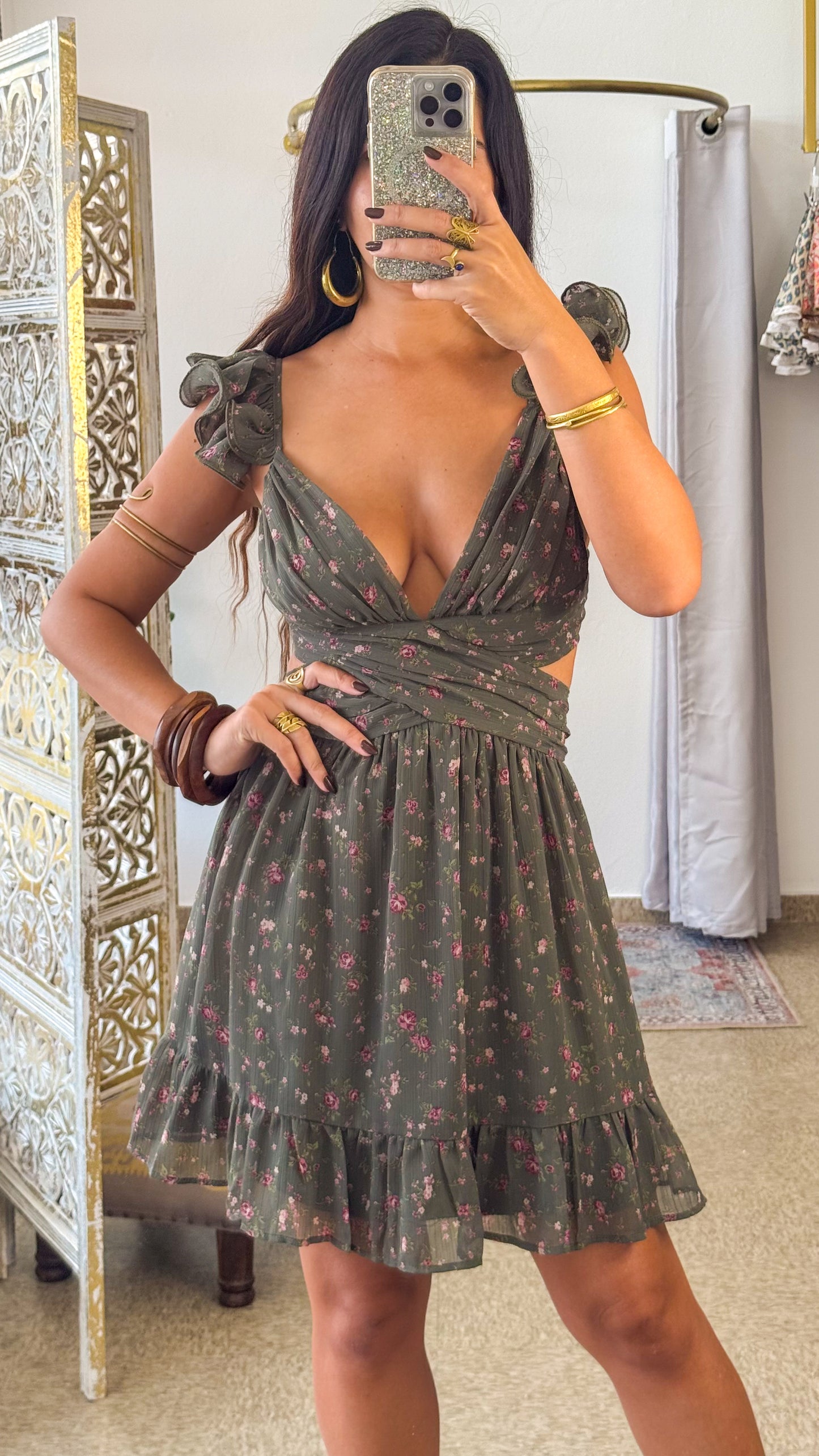 River Short Dress- Green