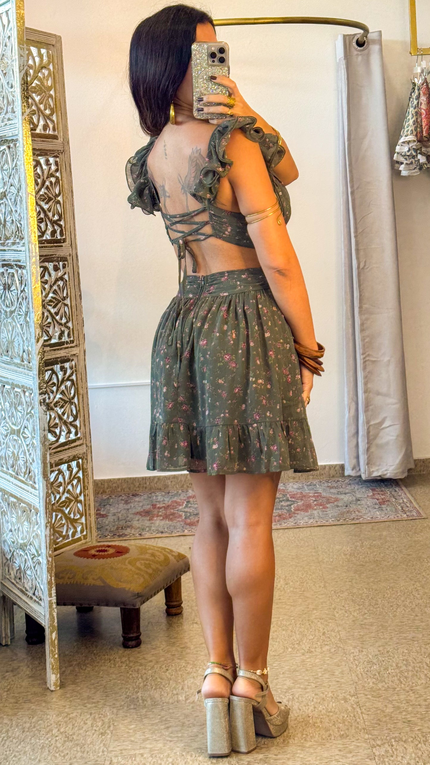 River Short Dress- Green