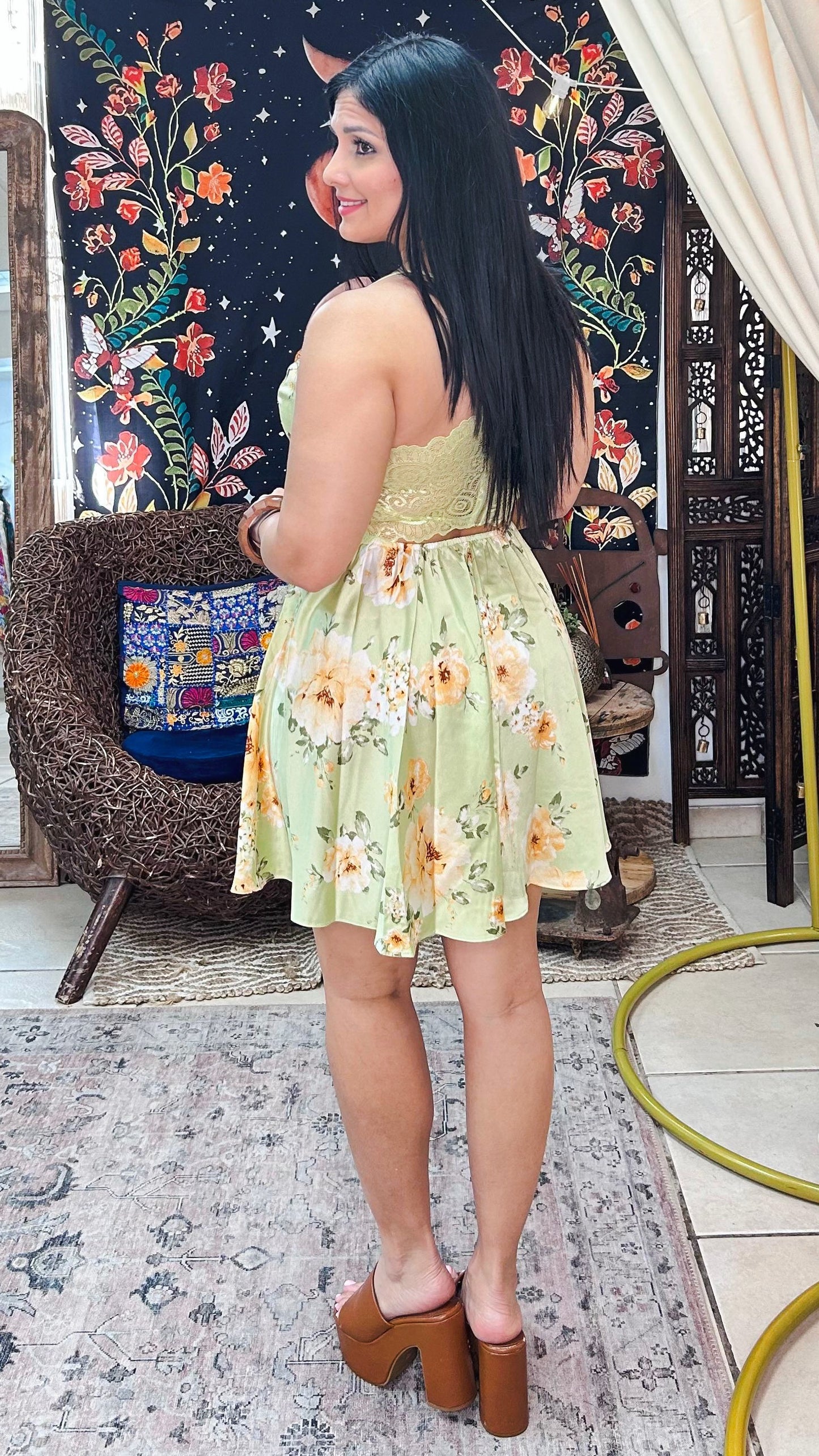 Agata Short Dress- Green