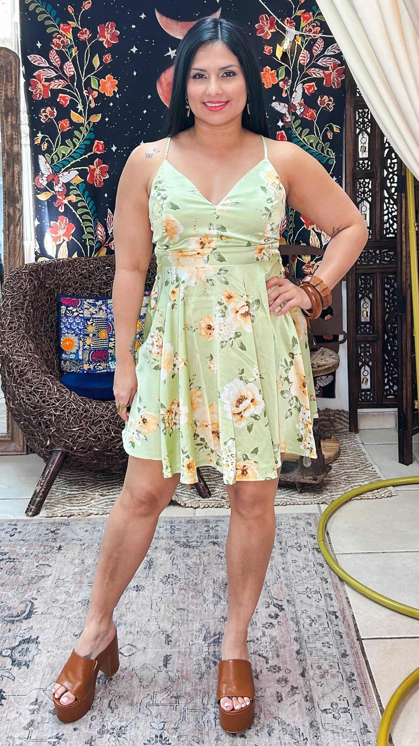 Agata Short Dress- Green