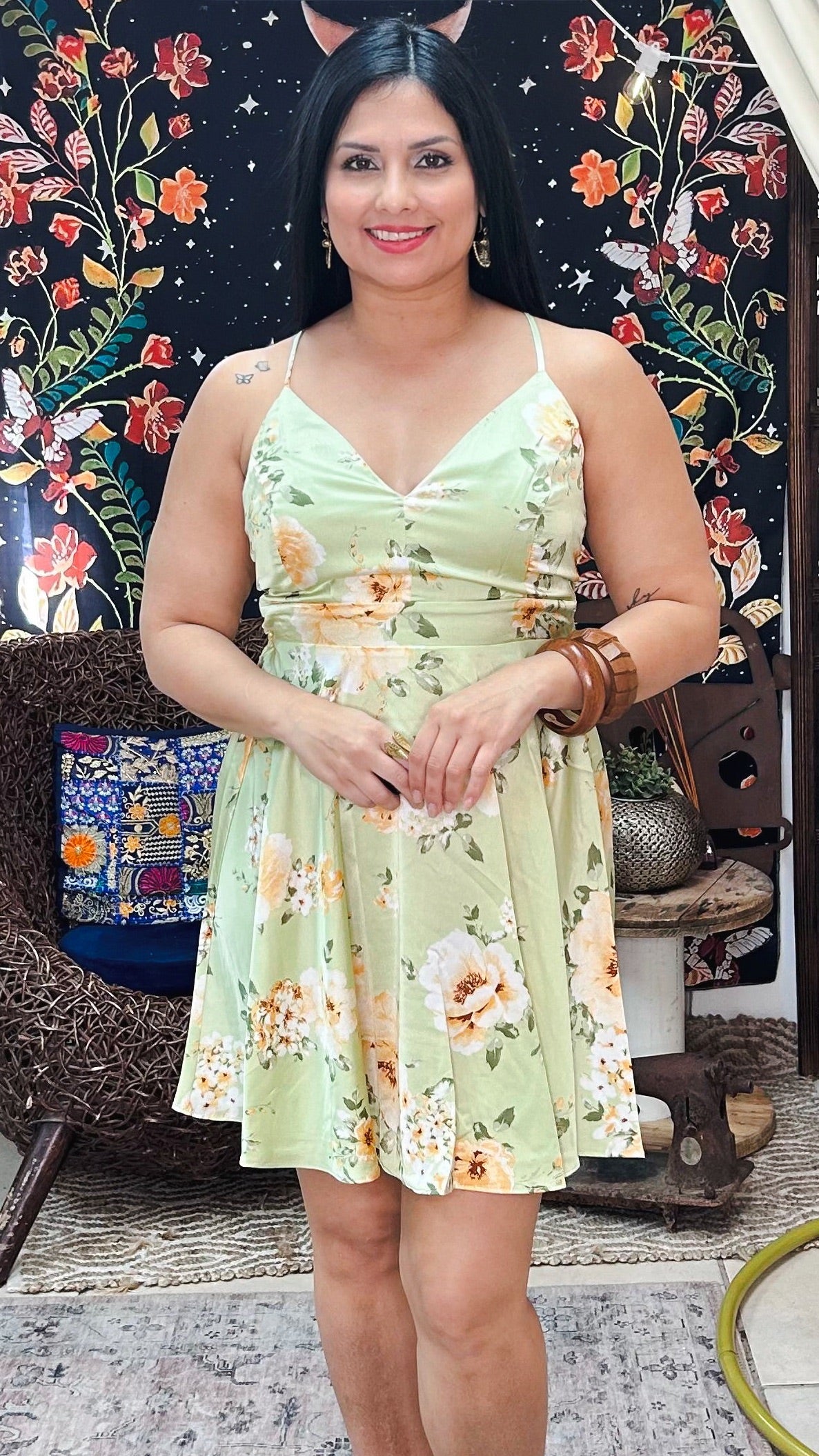 Agata Short Dress- Green