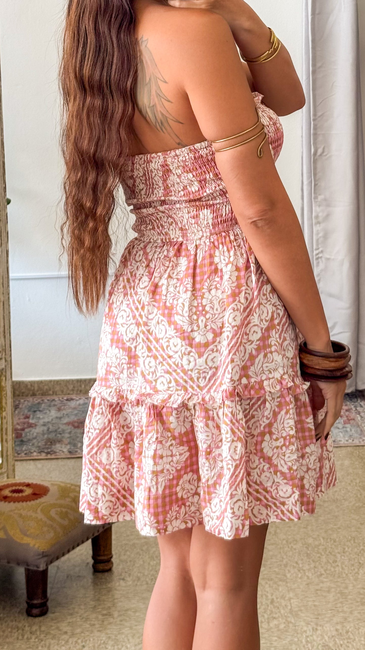 Aine Short Dress- Pink