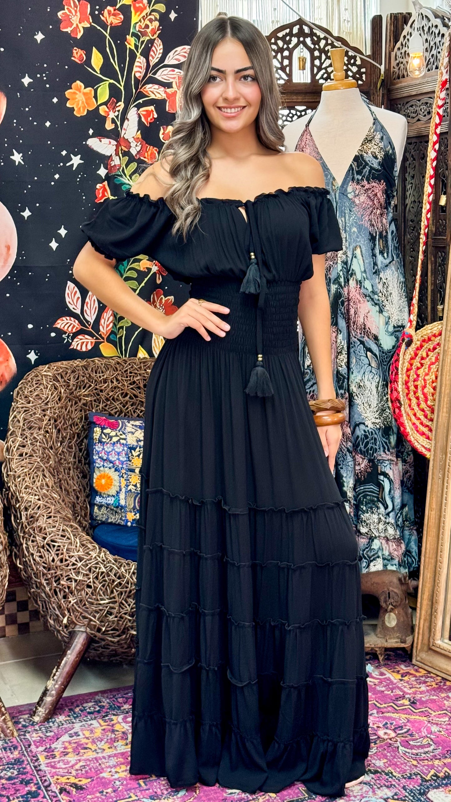 Anna Maxi Dress- Black