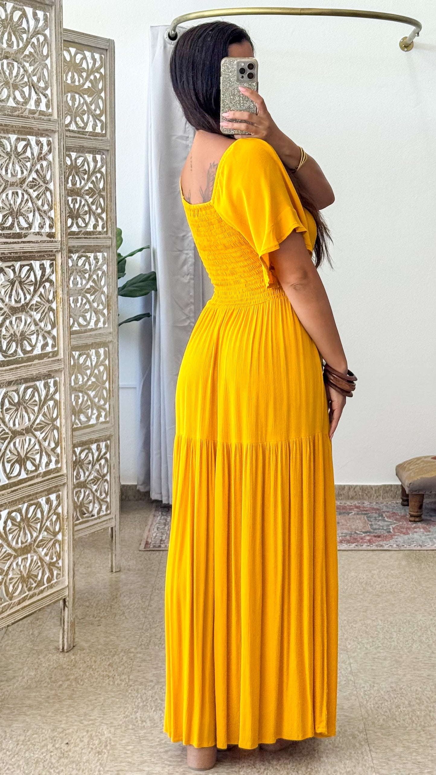 Bohemo Dress-Yellow