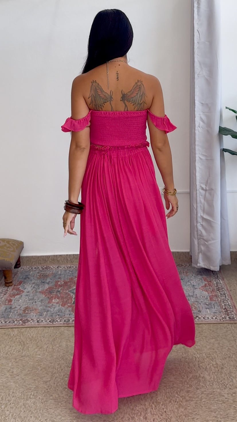 Kiaan Top & Skirt Set- Pink