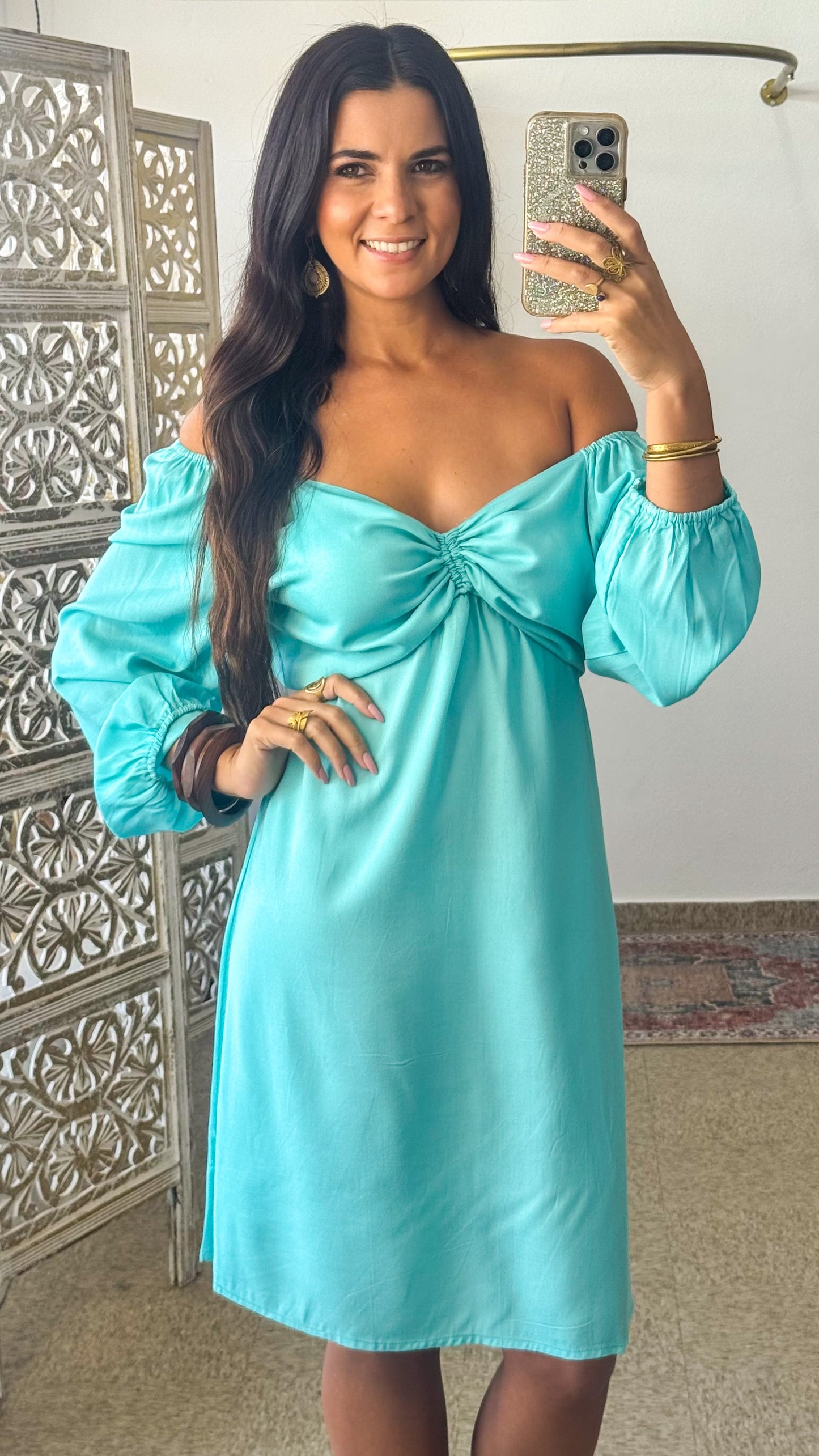 Ashanti Short Dress-Blue