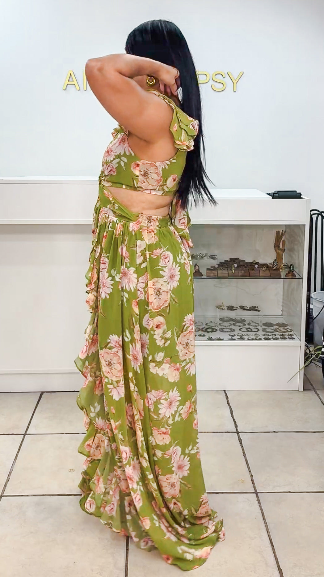 Falifa Maxi Dress-Green