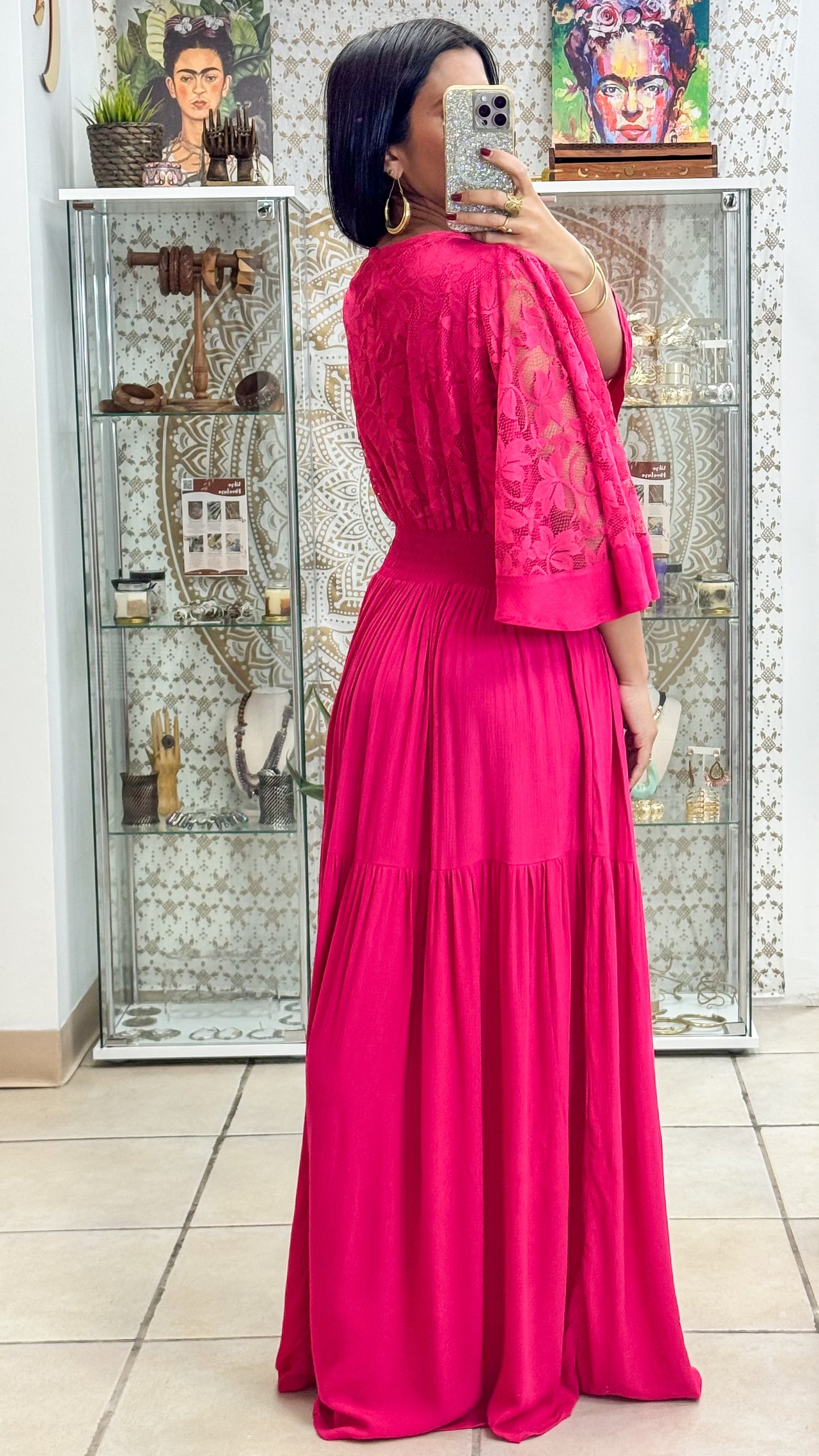 Astraea Maxi Dress- Fushia